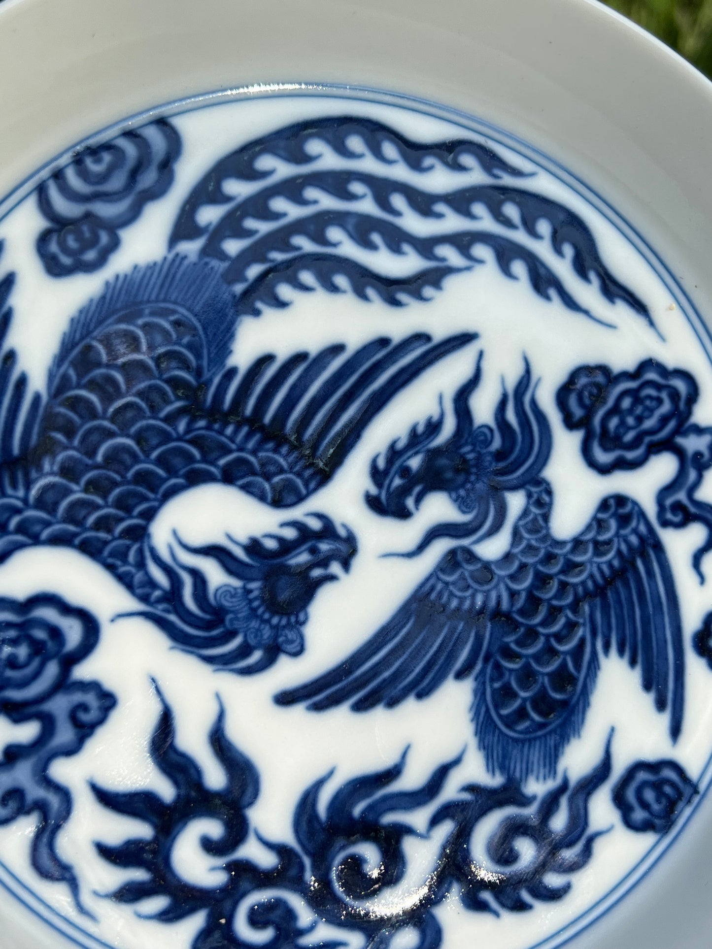 Hand Painted Chinese Phoenix Gaiwan Blue and White Porcelain Teaware Jingdezhen Master Ceramic Artwork