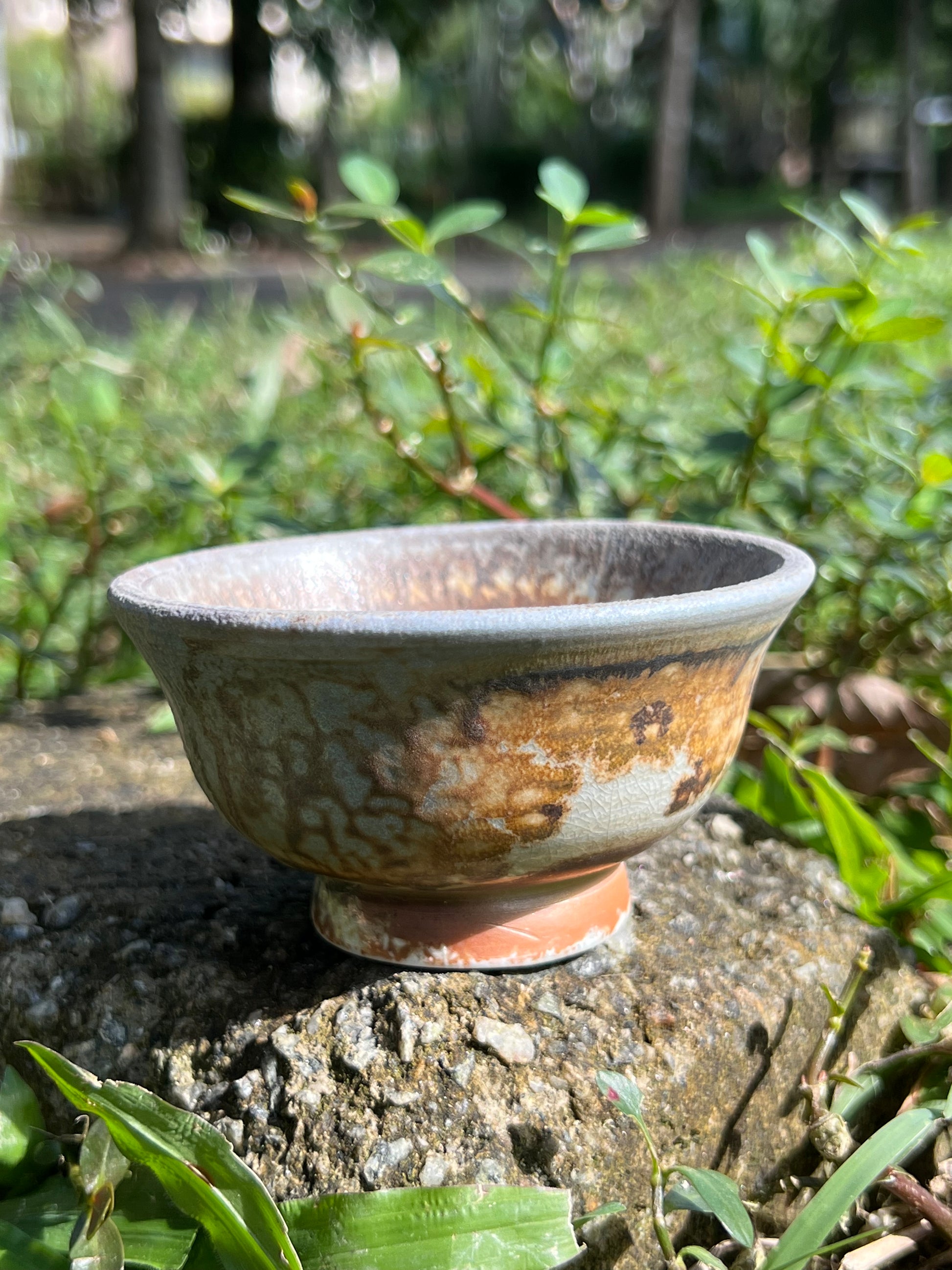 This is a woodfired pottery teacup