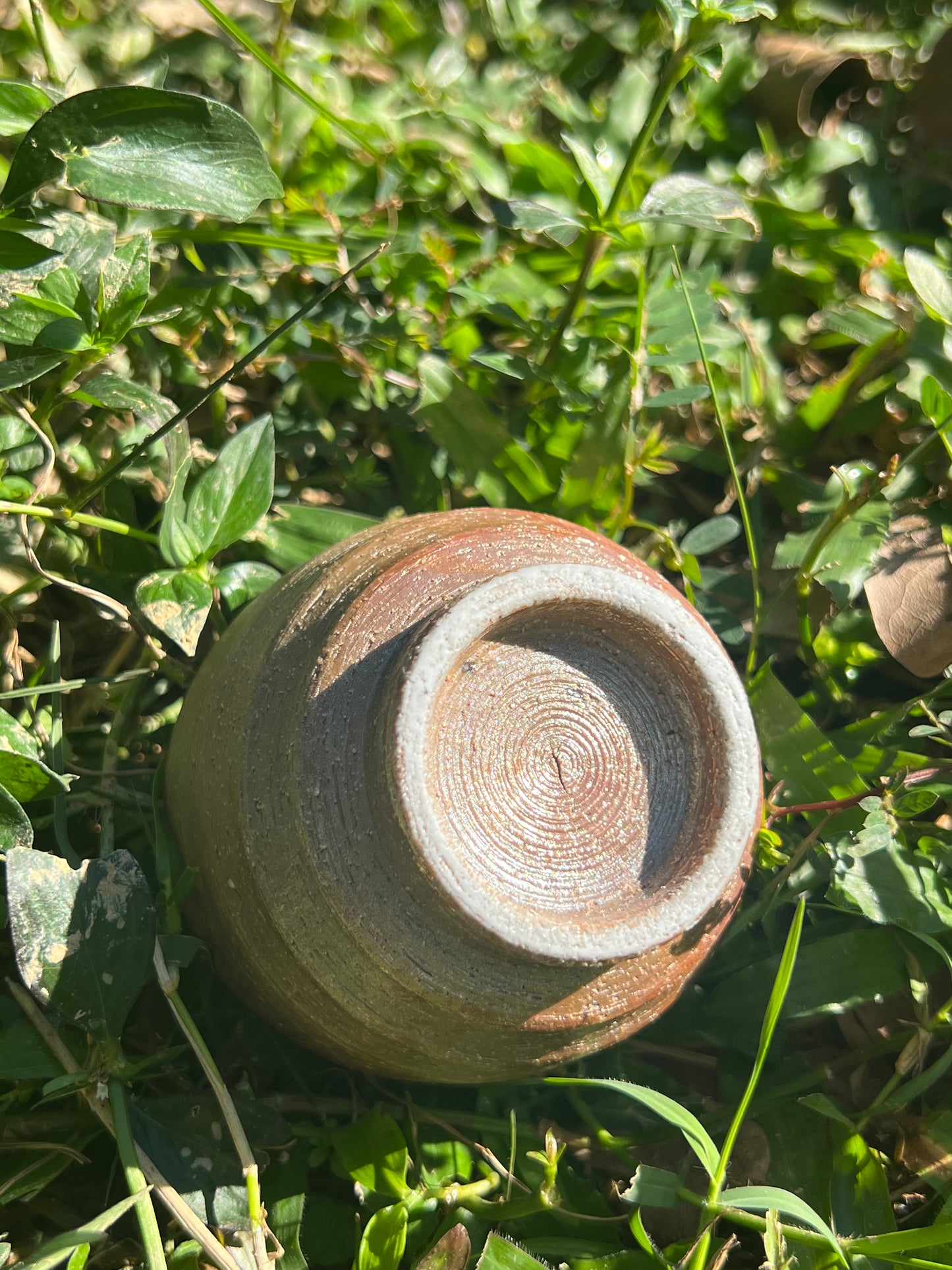 This is a woodfired pottery teacup