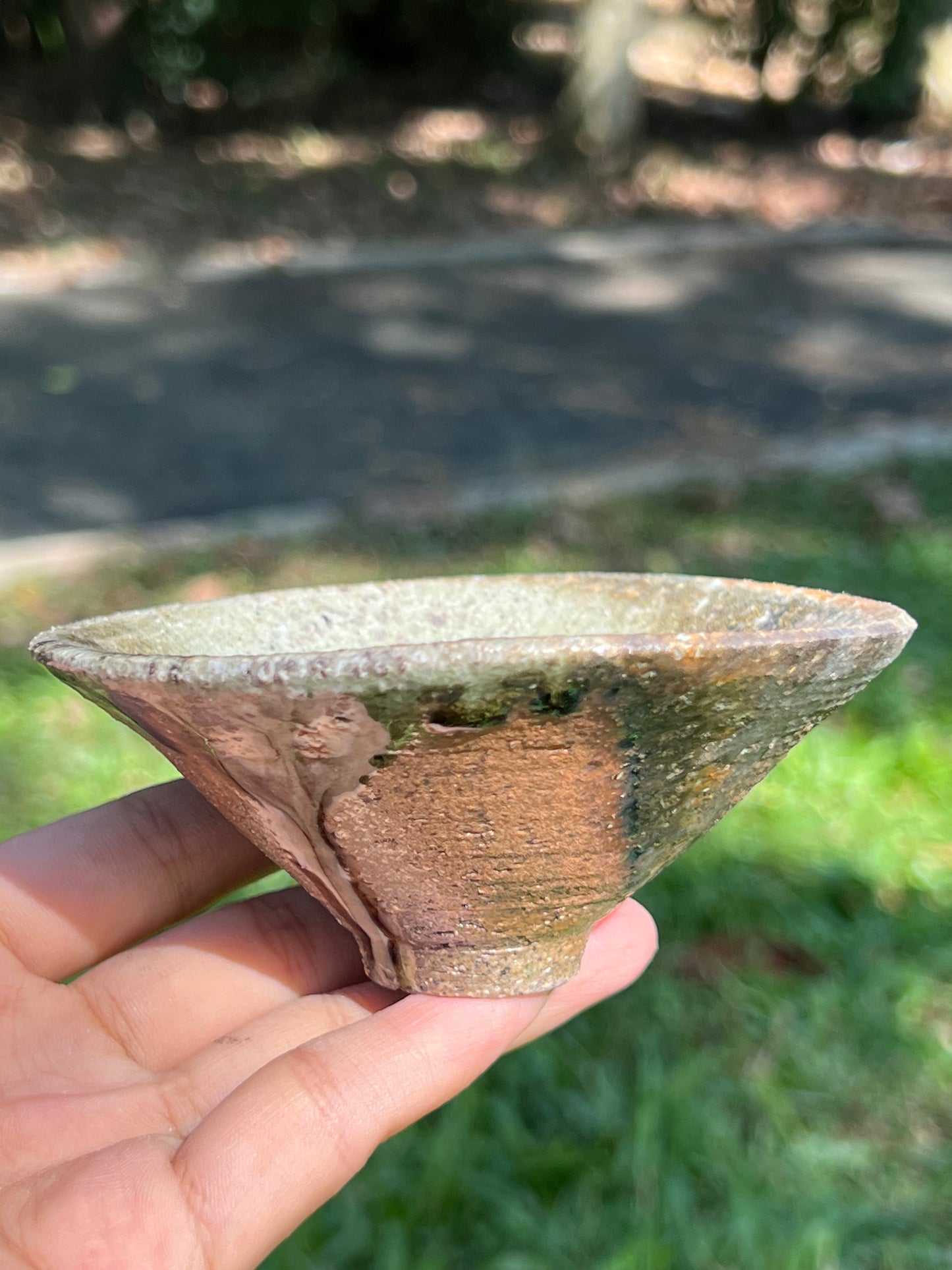 This is a woodfired pottery teacup