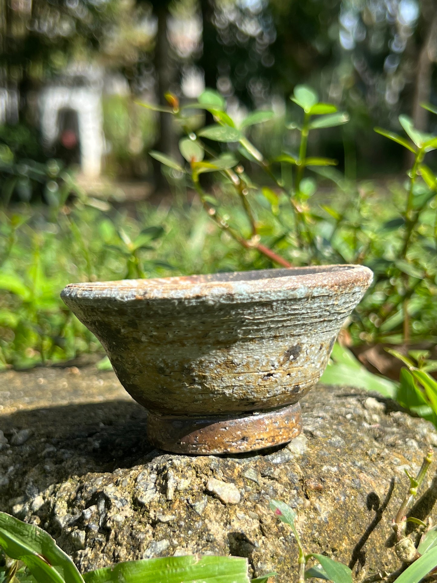 This is a woodfired pottery teacup