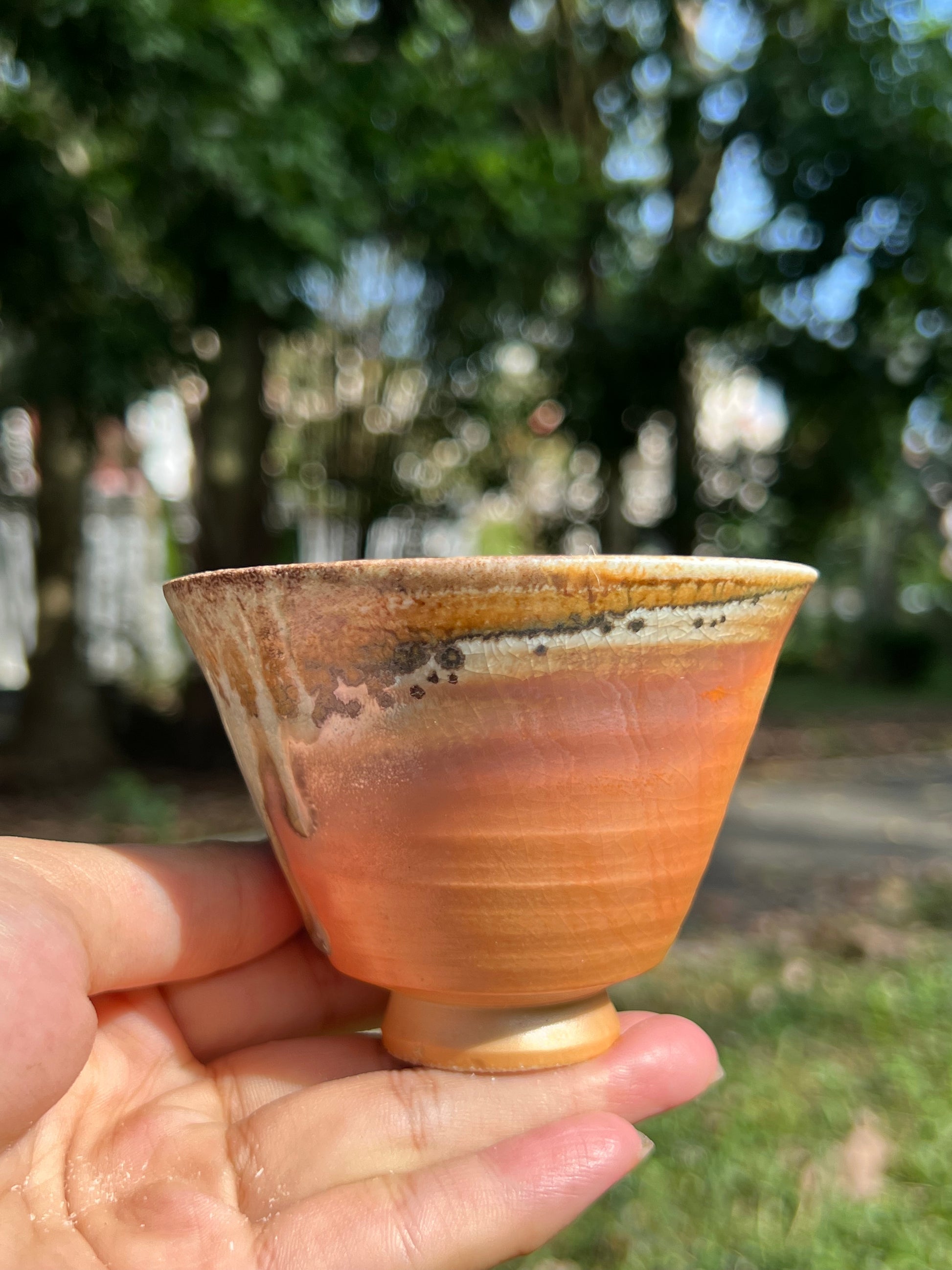 This is a woodfired pottery teacup