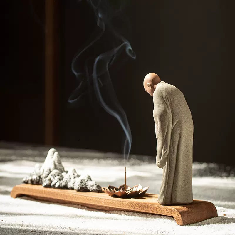 Chinese Yixing Clay Mini Monk Sculpture Tea Pets Zen Style