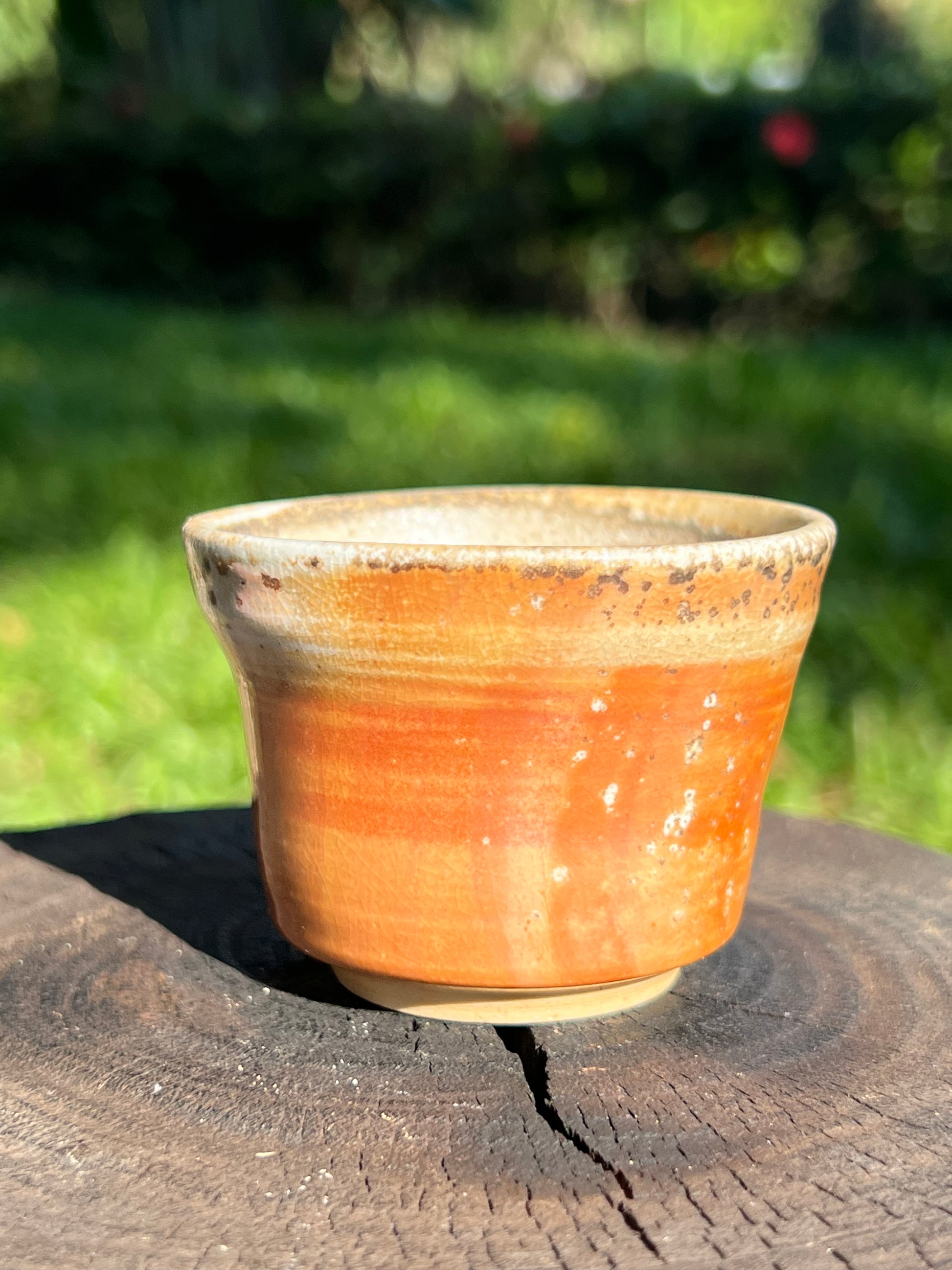 This is a woodfired pottery teacup