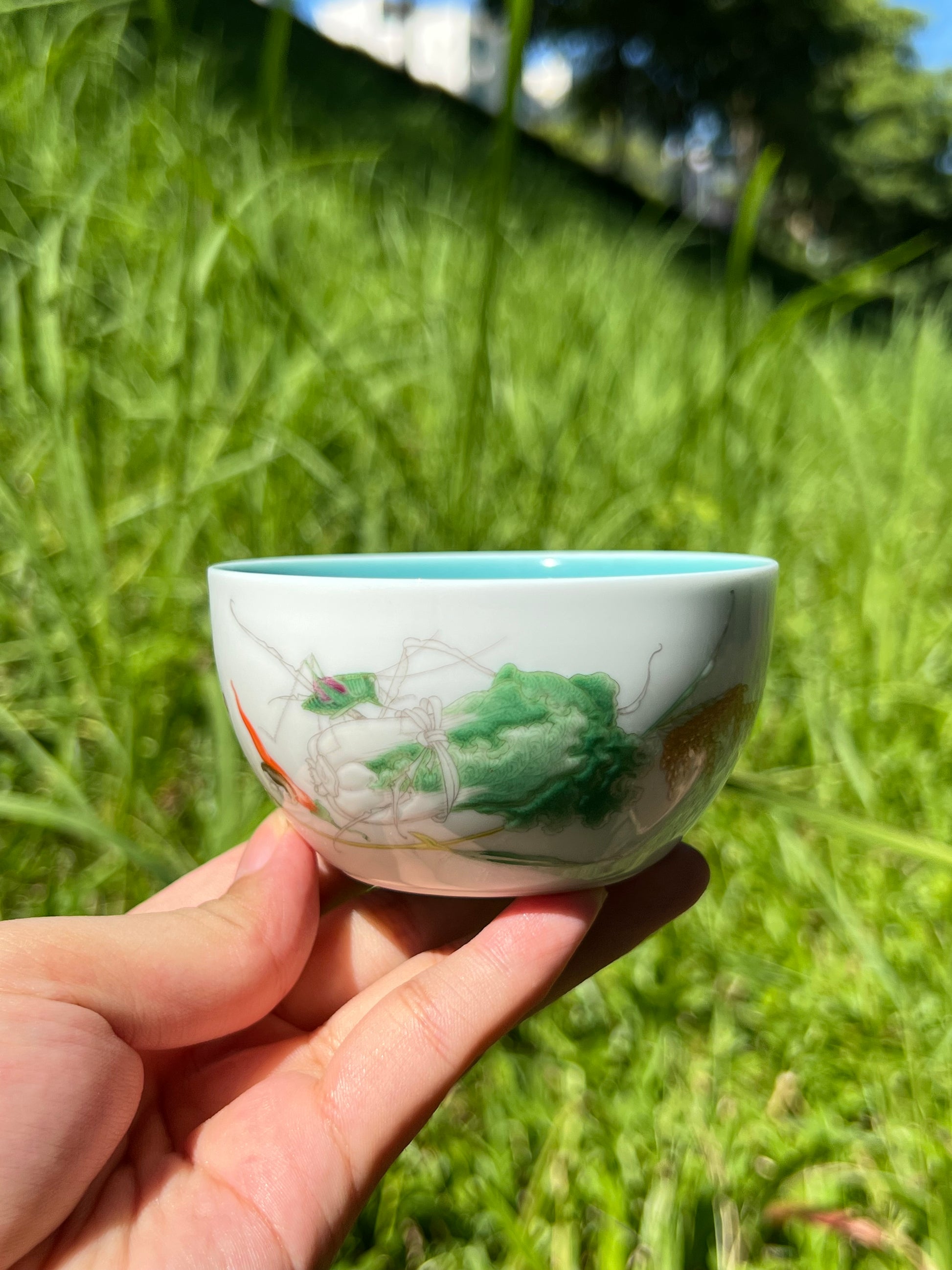 this is Chinese enamel teacup. this is a ceramic teacup