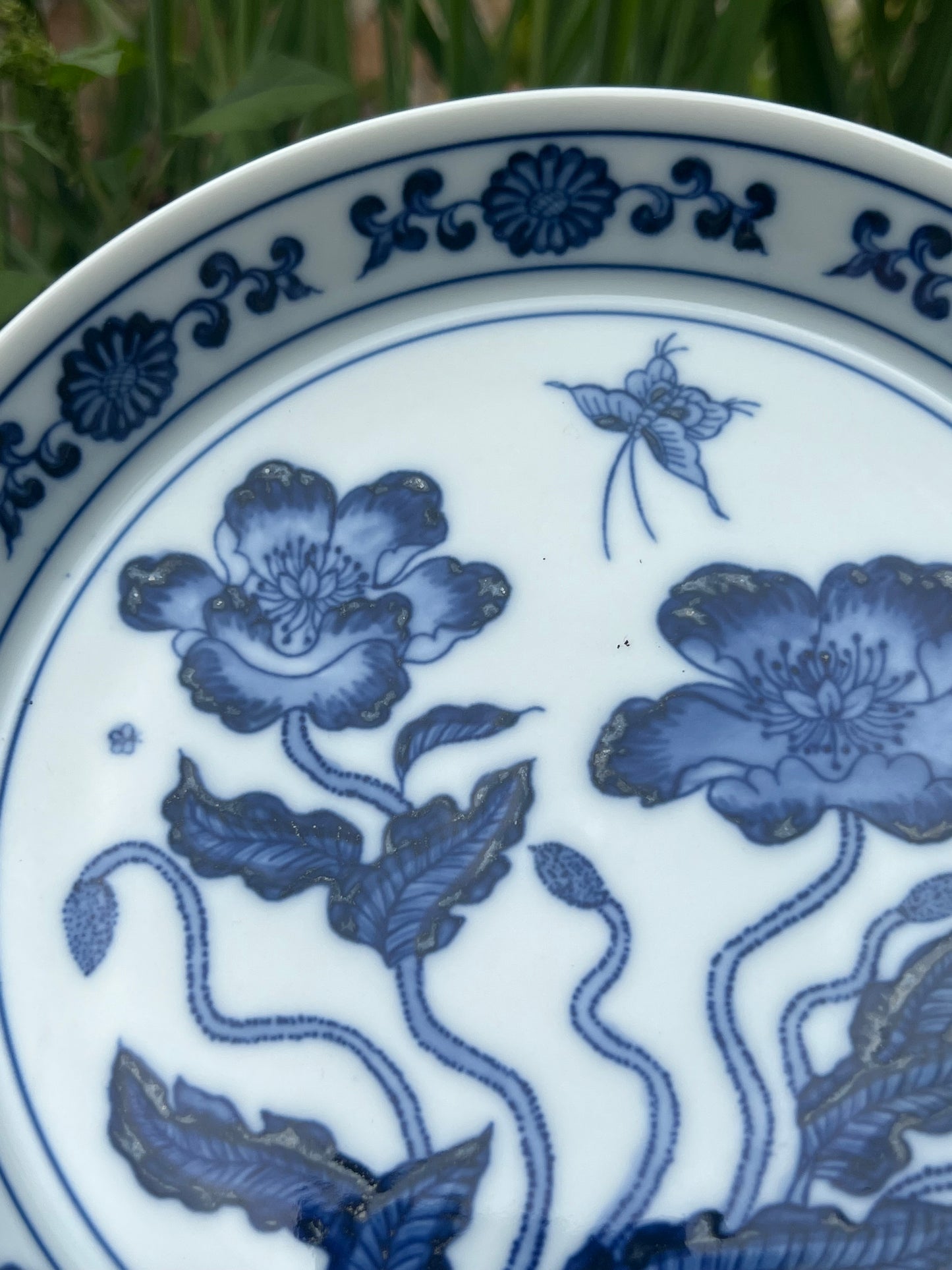 Handcrafted Chinese Handpainted Chinese Corn Poppy Blue and White Porcelain Gaiwan Set Jingdezhen Teapot Ceramic Artwork