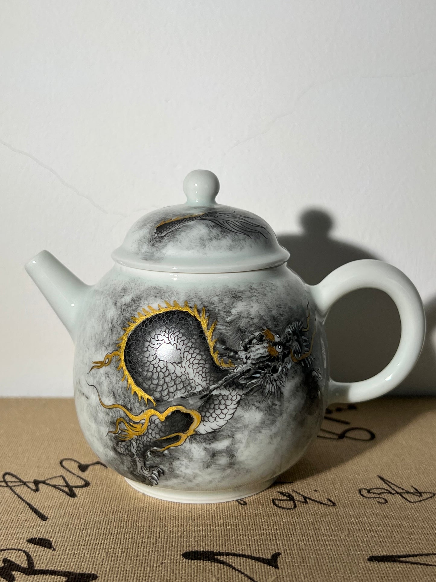 this is a Chinese Jingdezhen ceramic dragon teapot