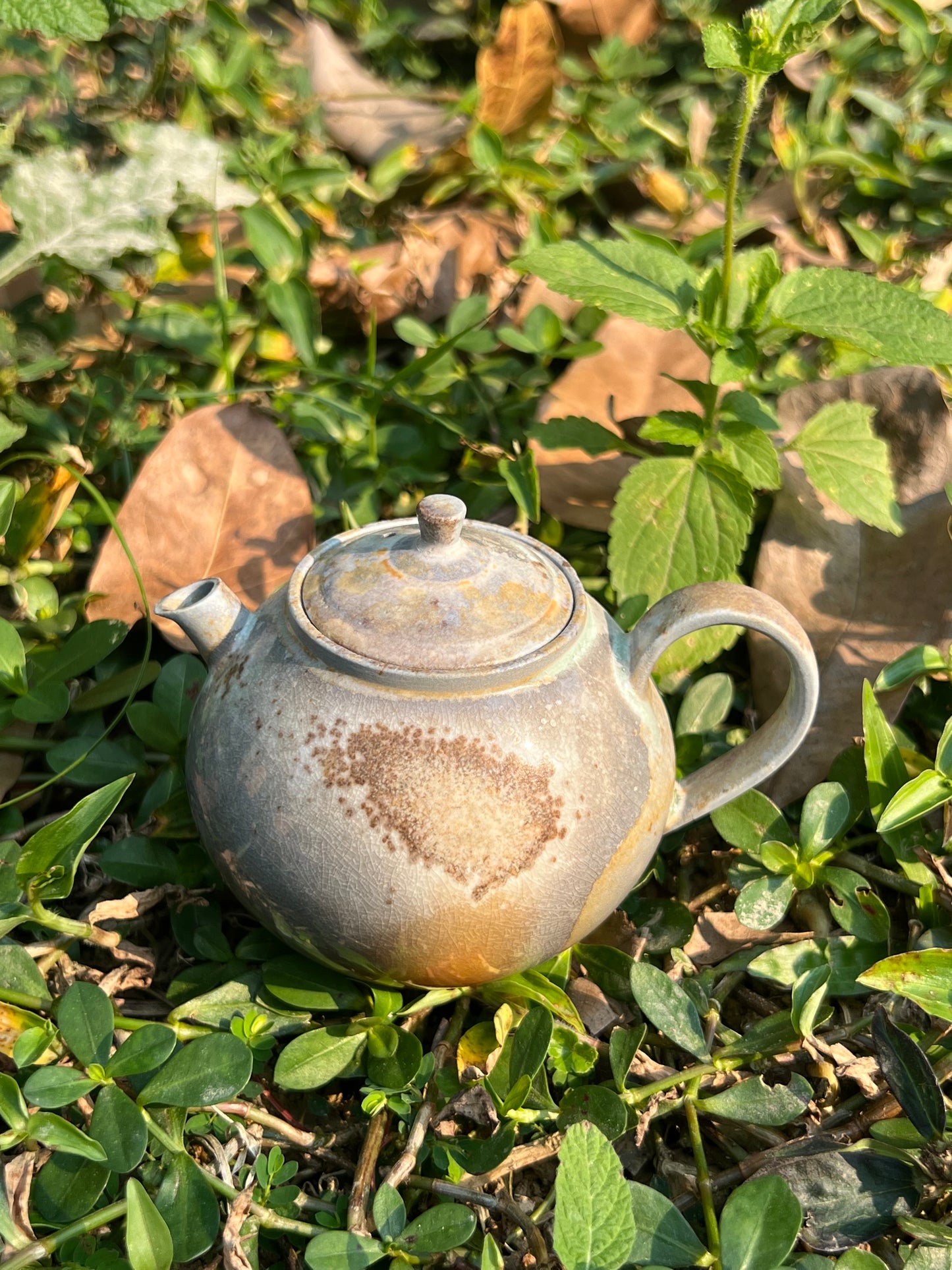 This is a woodfired pottery teapot