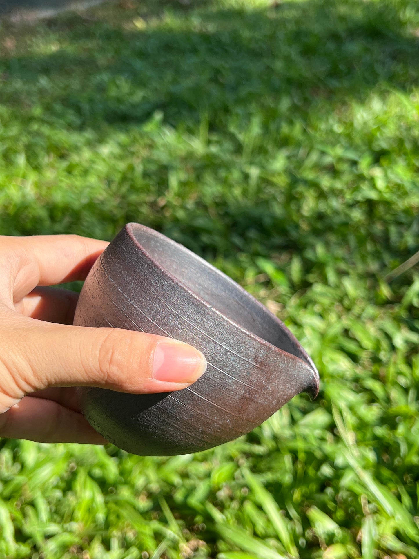 This is a woodfired tietai pottery faircup gongdaobei