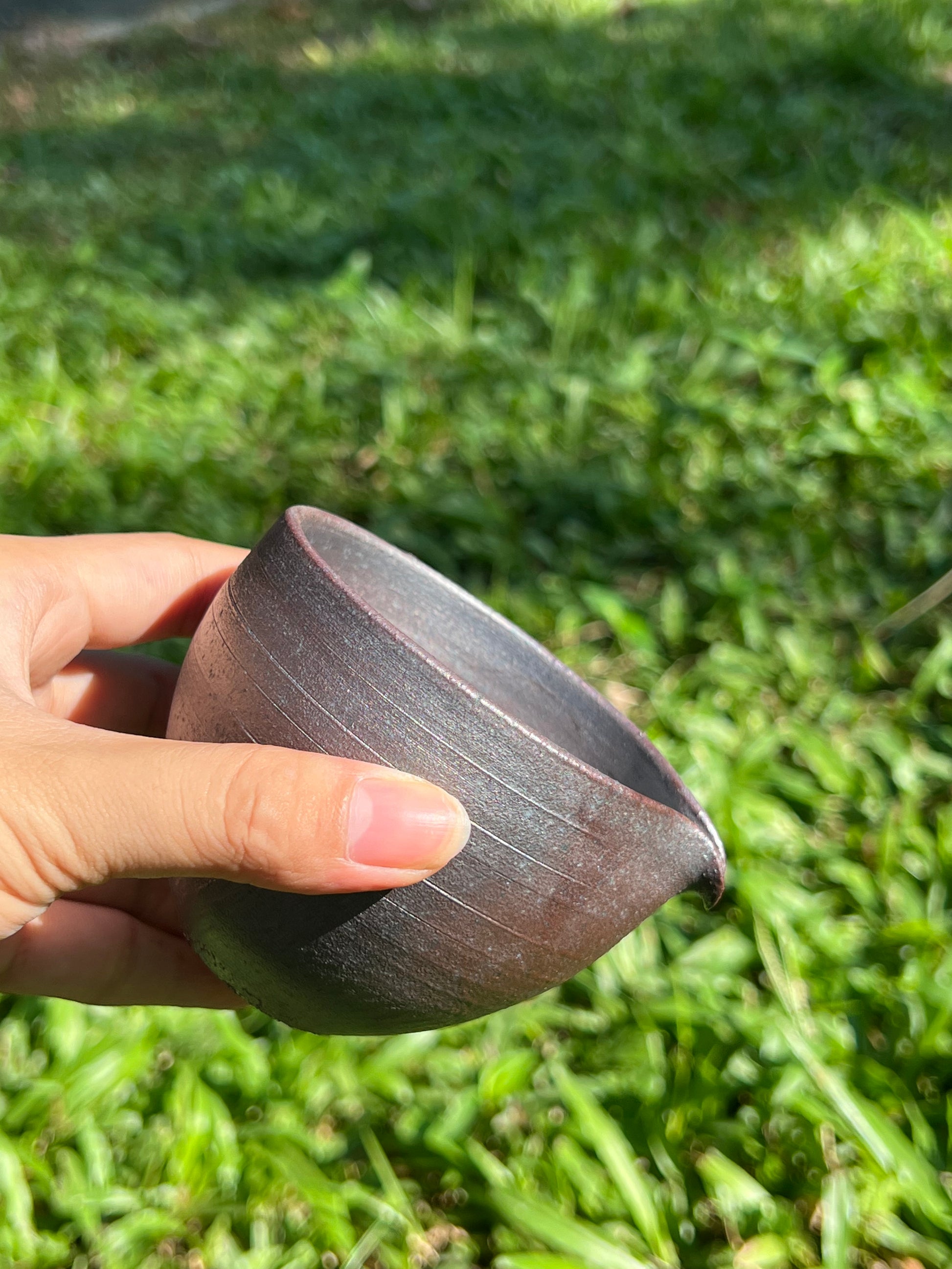 This is a woodfired tietai pottery faircup gongdaobei