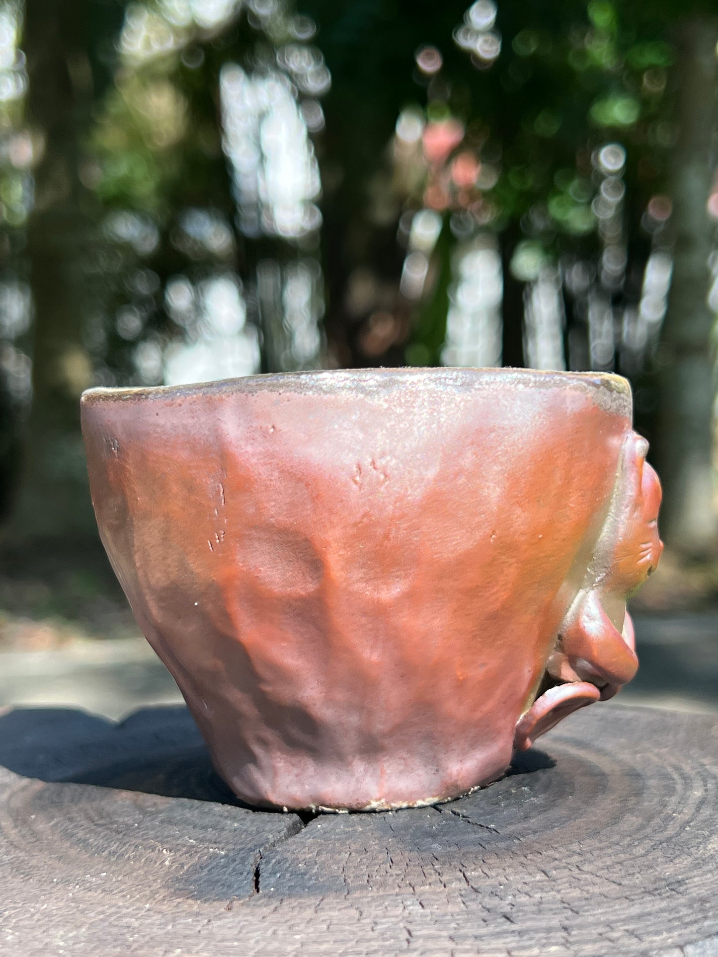 This is a woodfired tietai pottery teacup