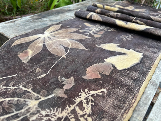 Tea Table Cloth Hand Dyed Plant Dyed Cotton Tea Mat Nature Dyed Chabu Chaxi