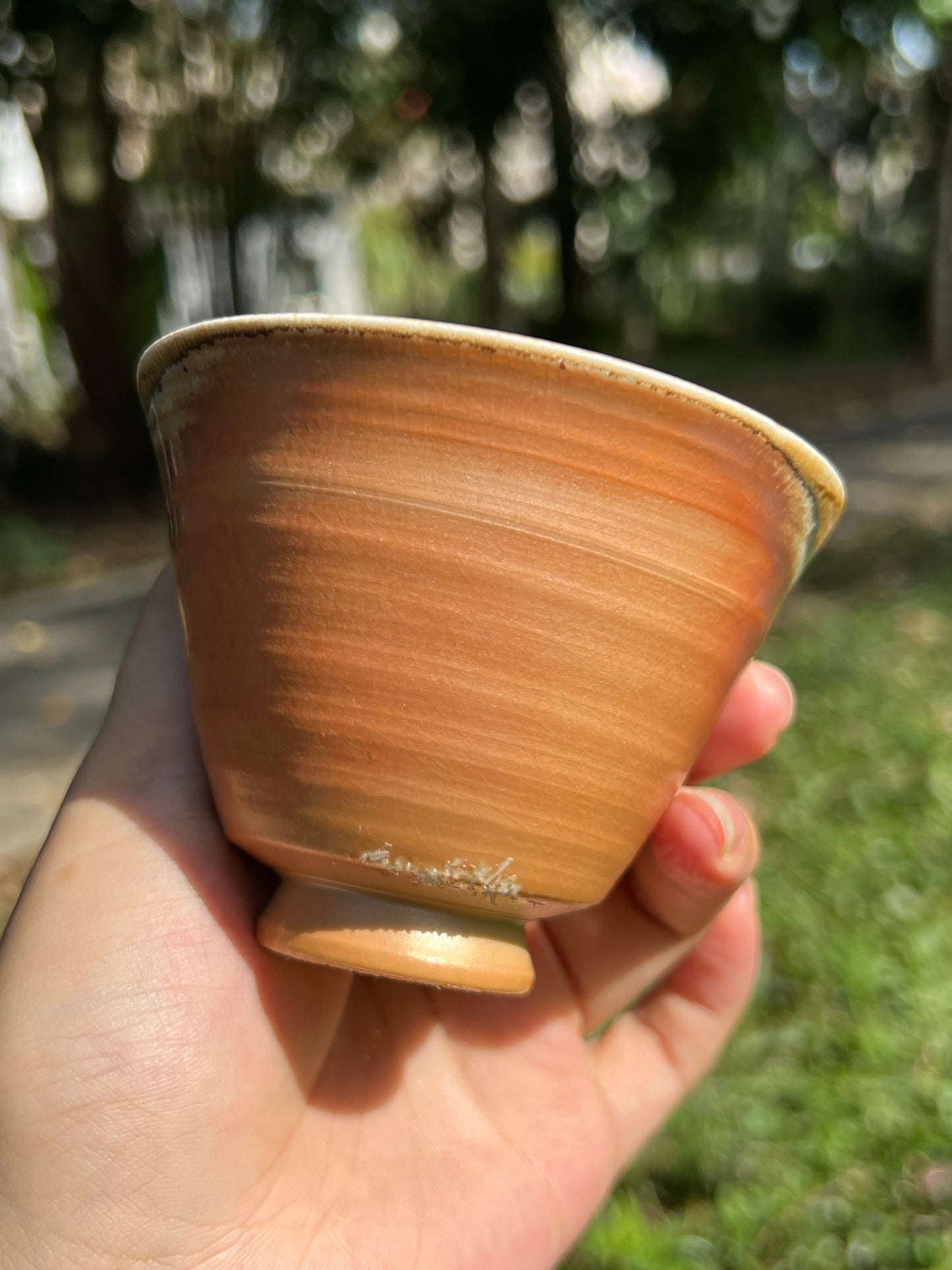 This is a woodfired pottery teacup