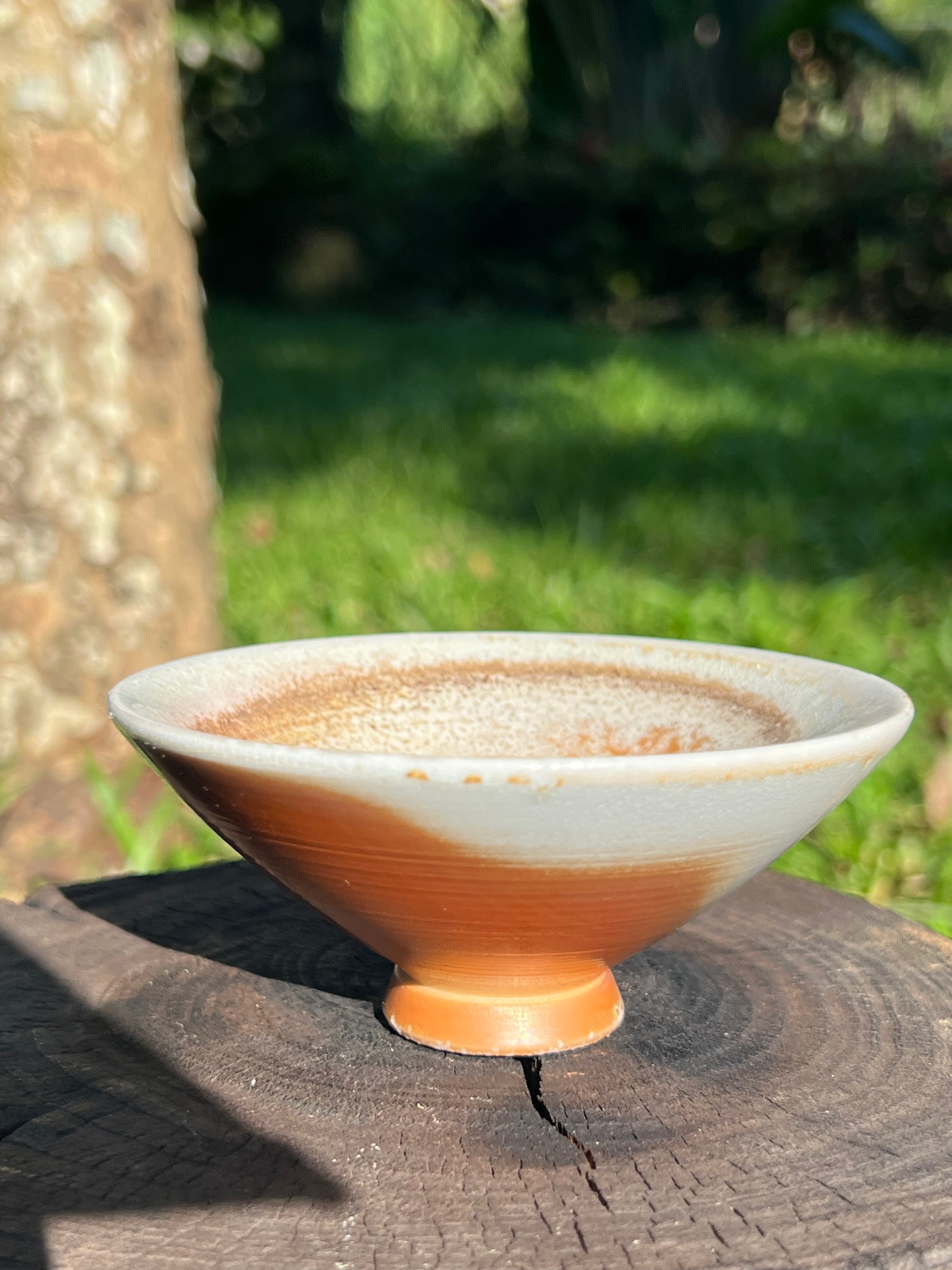 This is a woodfired pottery teacup