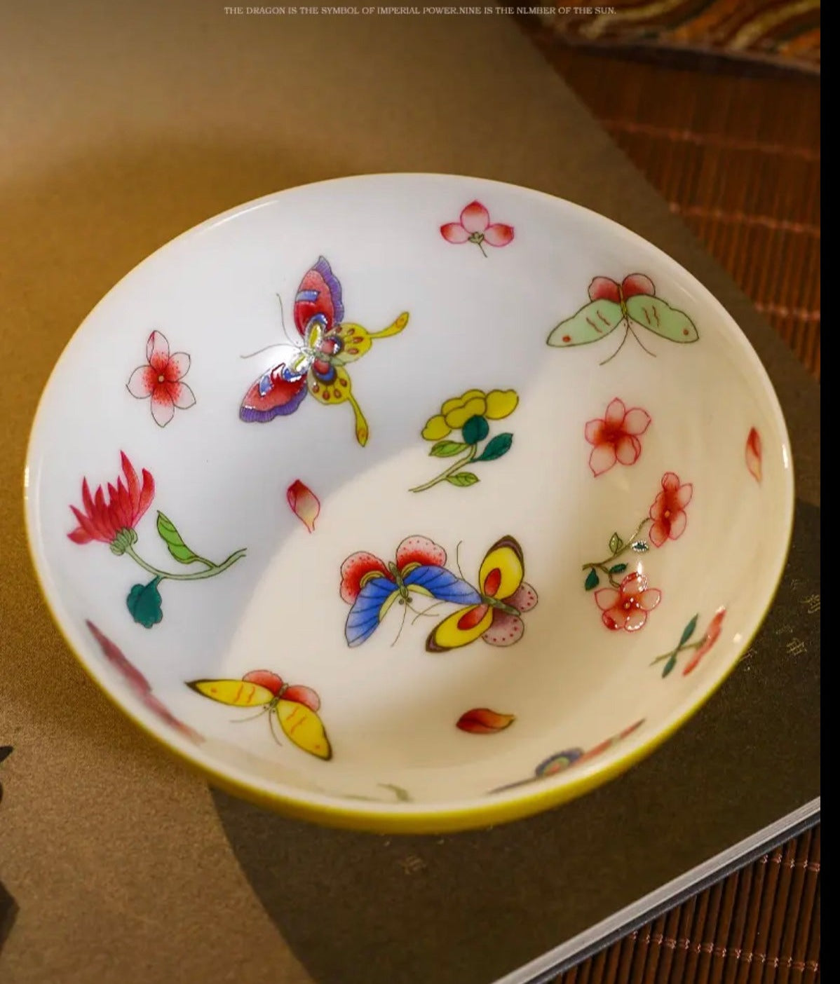 This is a Chinese Jingdezhen pastel flower teacup