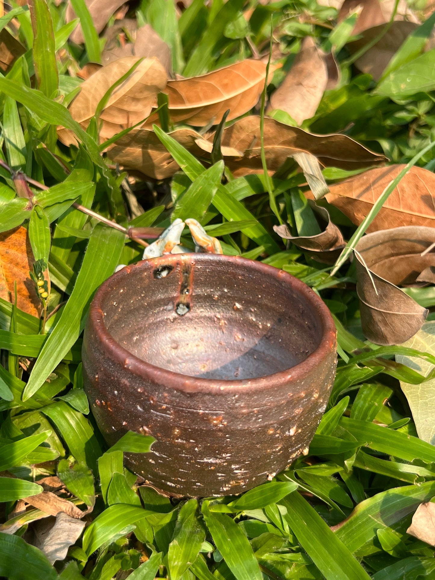 This is a woodfired pottery teacup