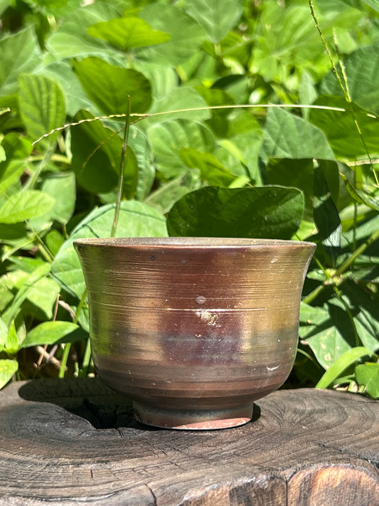 This is a woodfired tietai pottery teacup