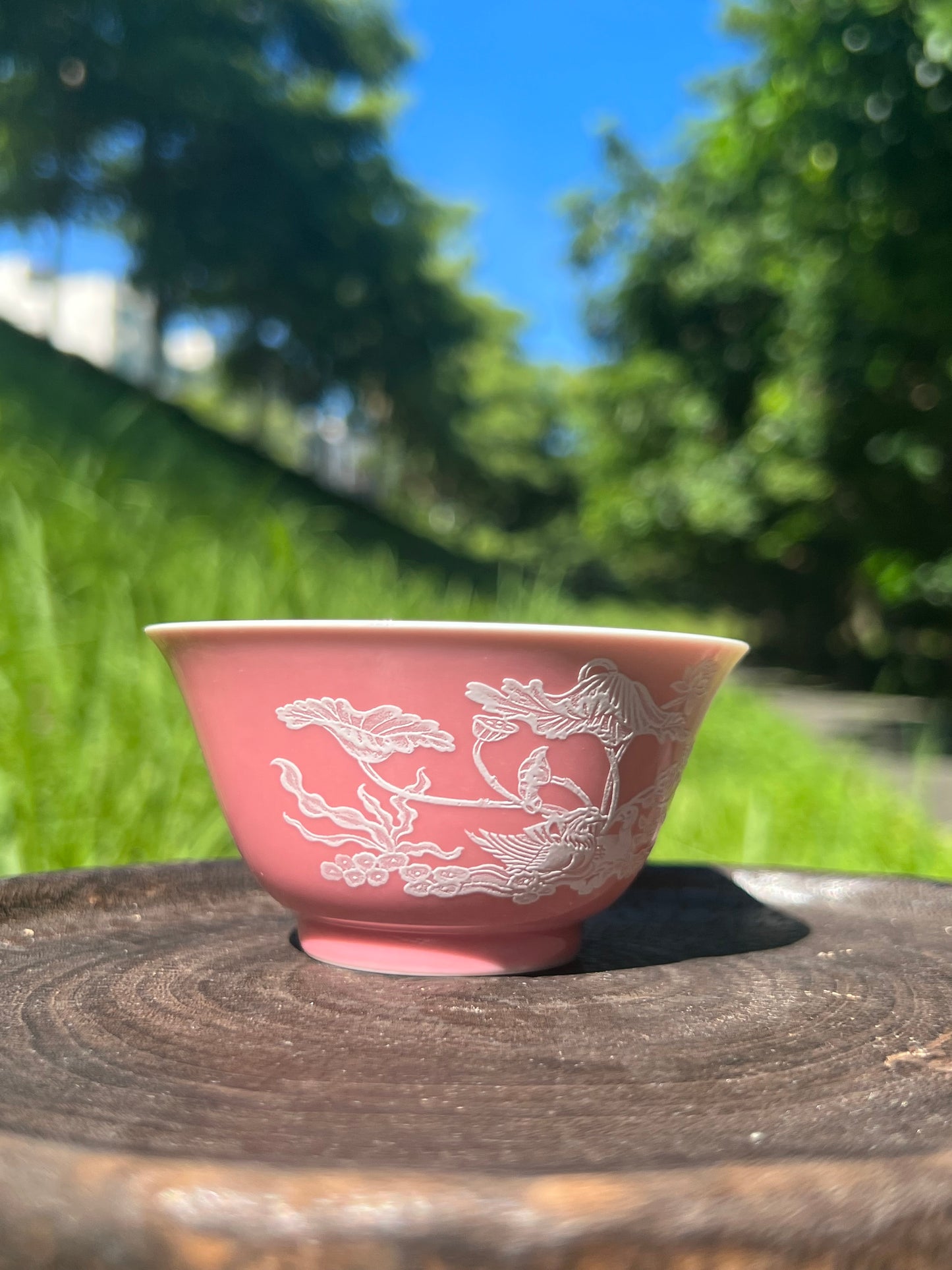 Handcrafted Chinese Handpainted Chinese Lotus Teacup Jingdezhen Duibai Teacup Master Ceramic Artwork