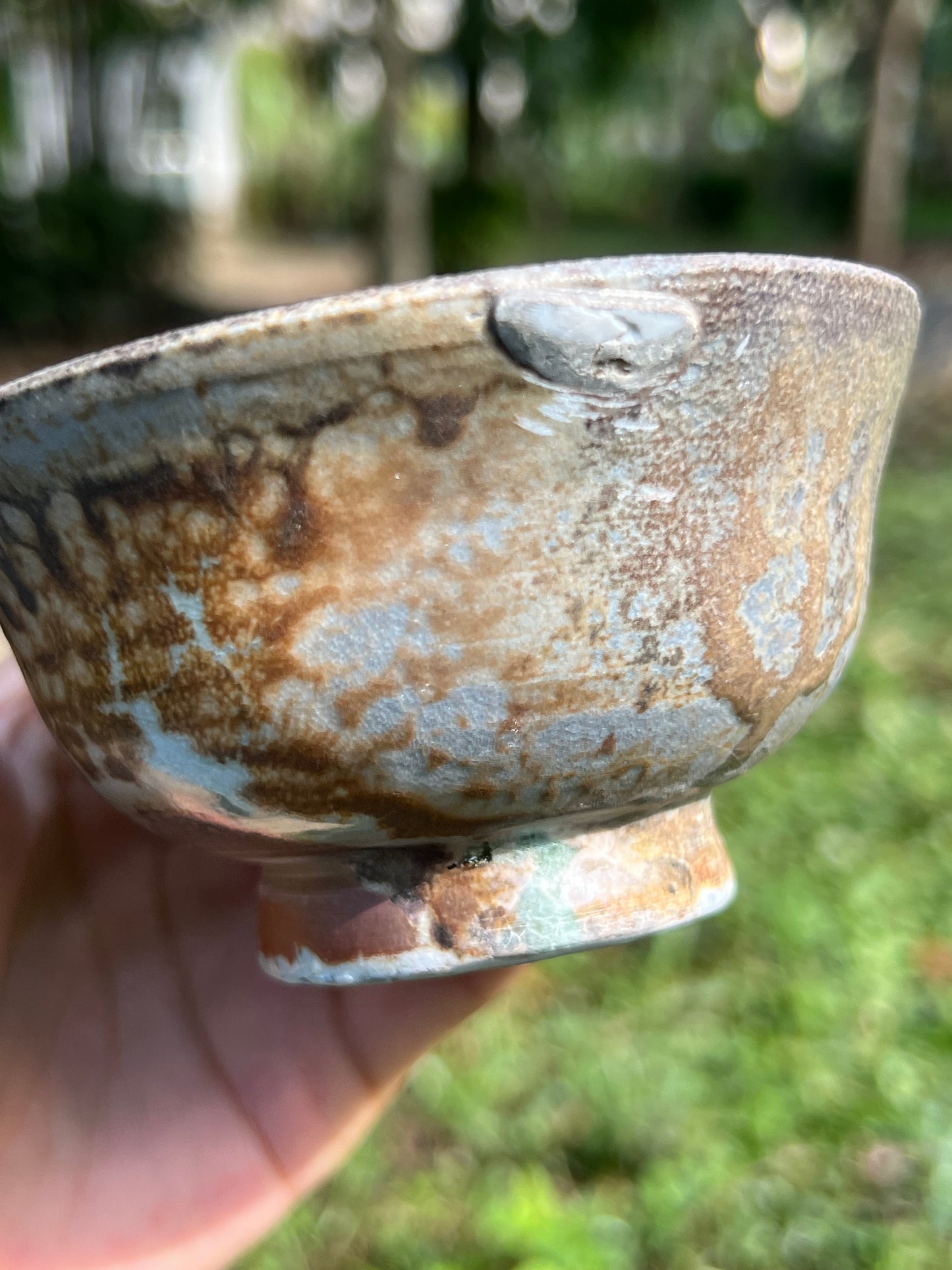 This is a woodfired pottery teacup