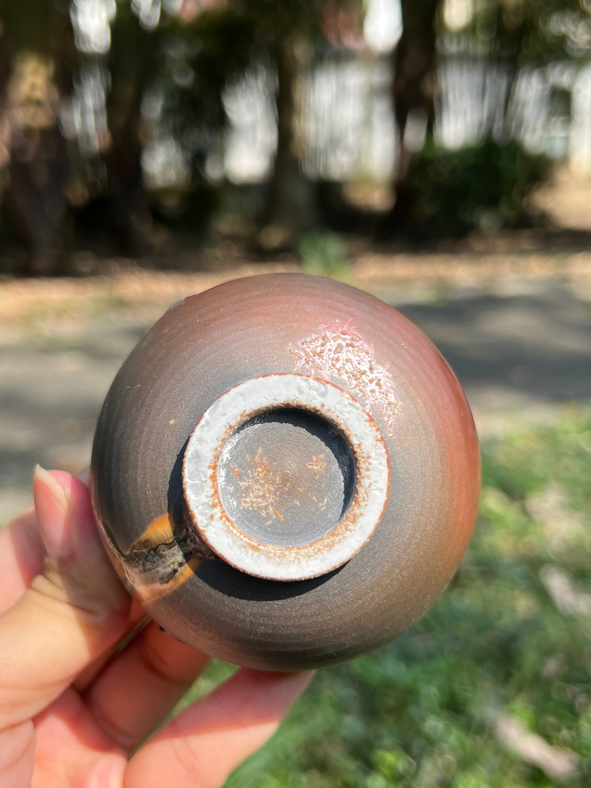 This is a woodfired tietai pottery teacup