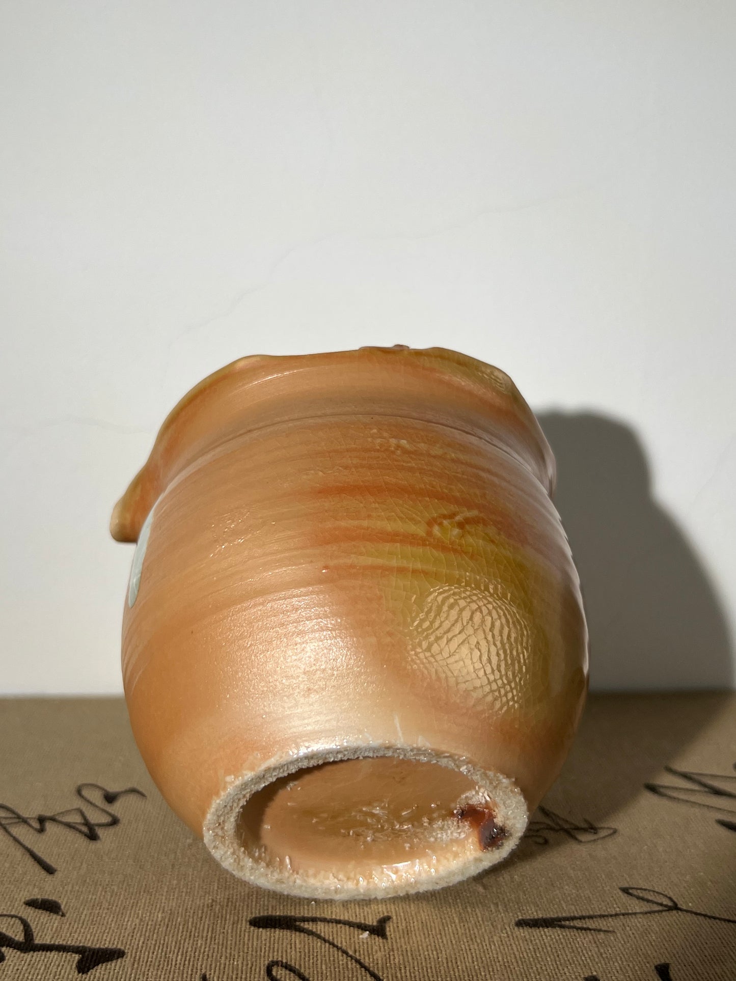 This is a woodfired pottery flower faircup gongdaobei