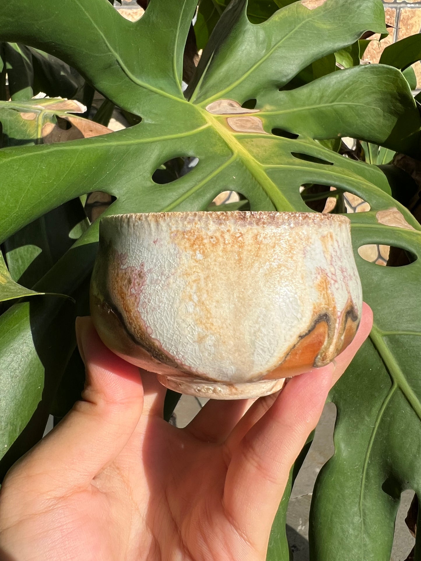 This is a woodfired pottery teacup