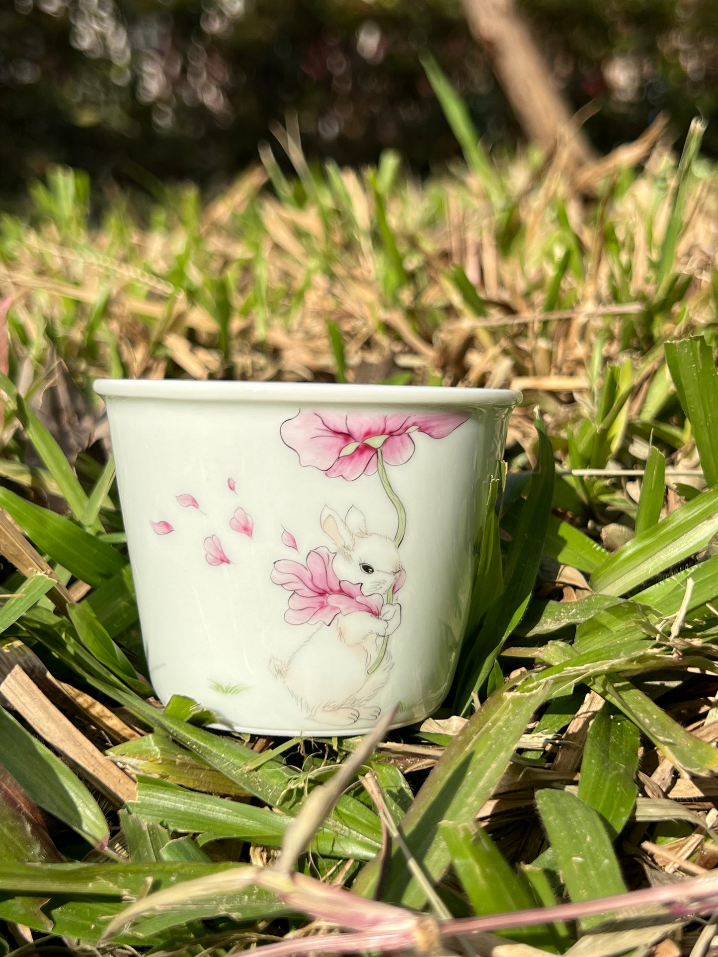 Hand Painted Chinese Rabbit Teacup Jingdezhen Master Ceramic Artwork