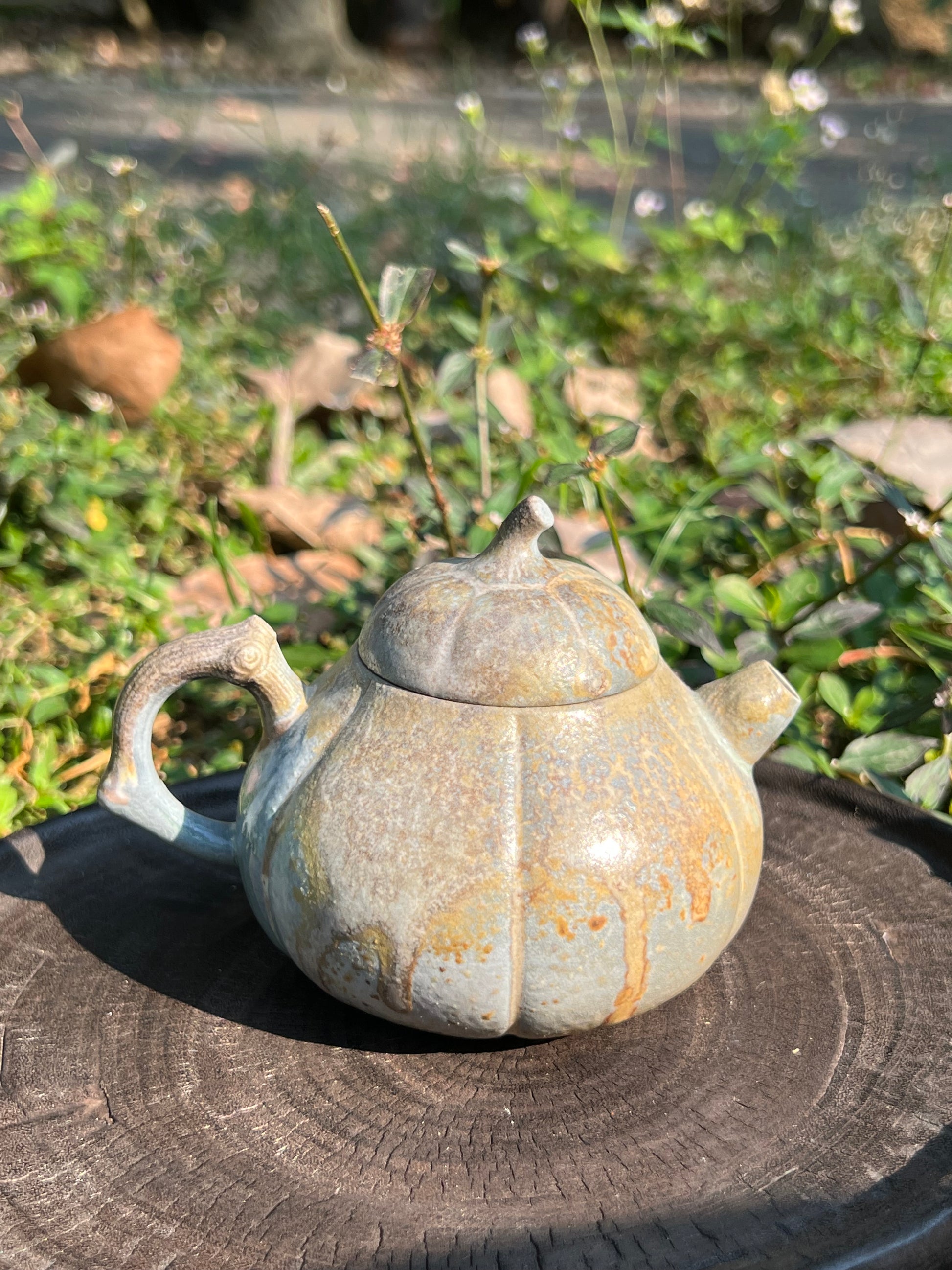 This is a woodfired pottery teapot