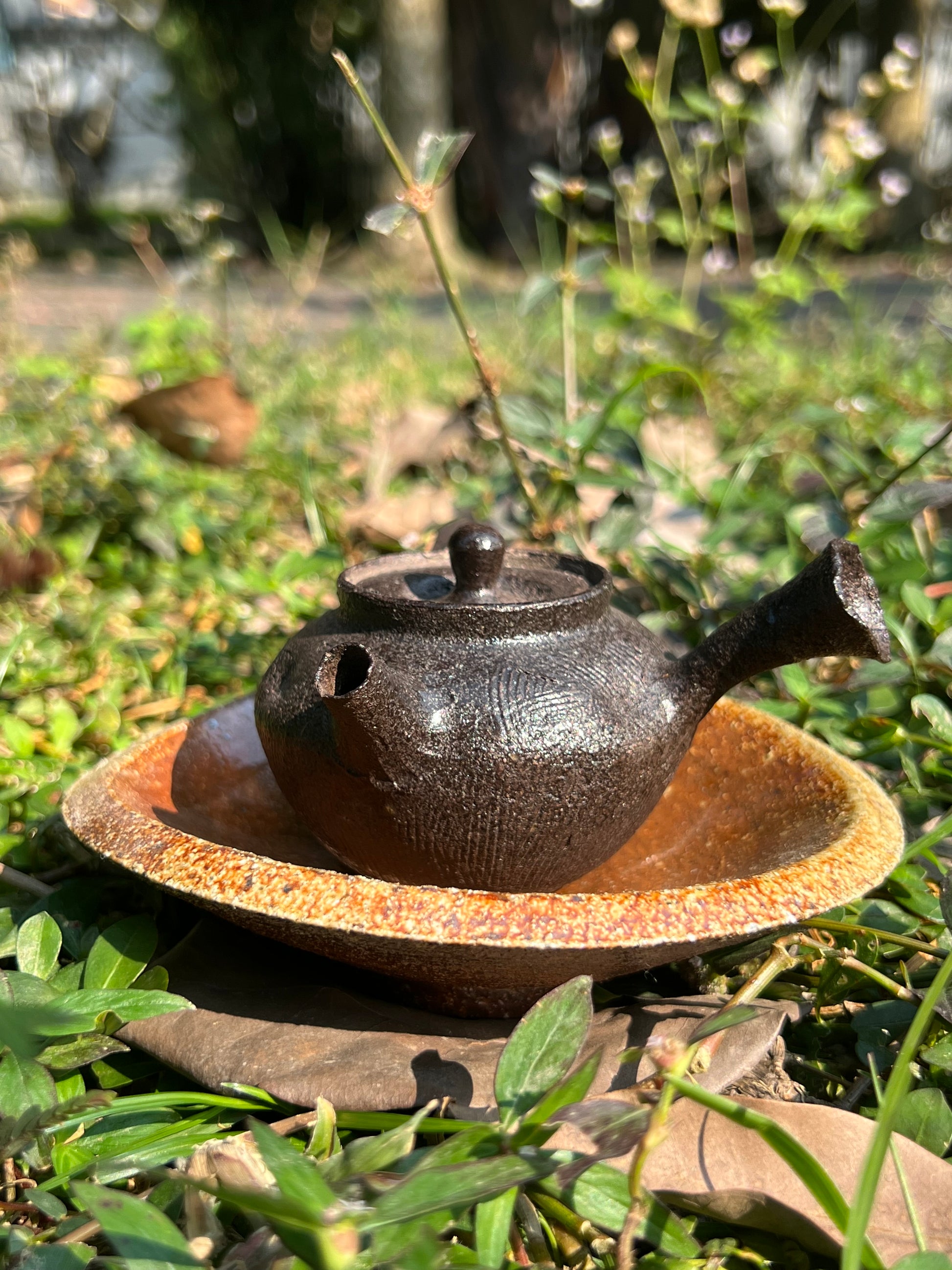 This is a pottery teapot