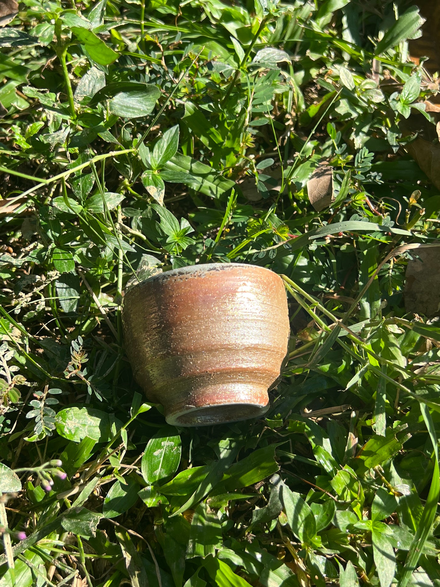 This is a woodfired pottery teacup