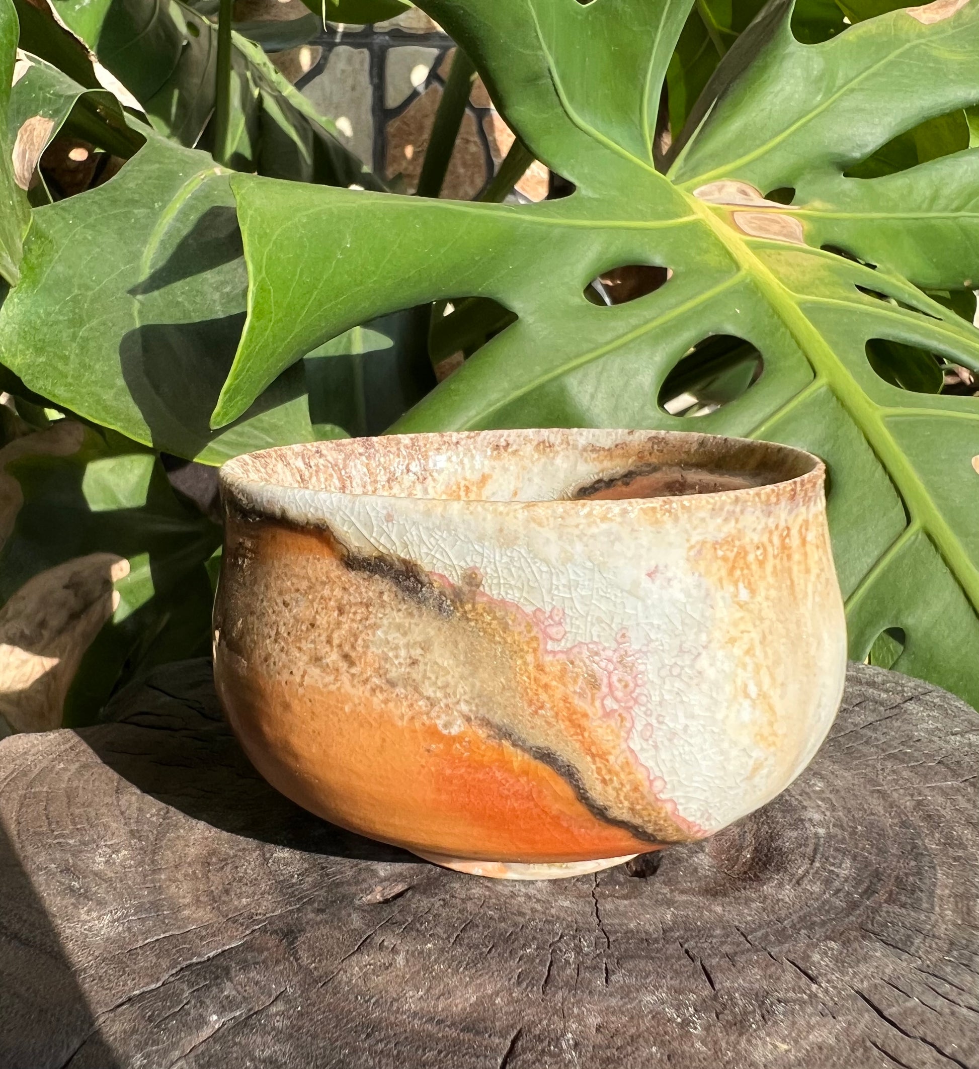 This is a woodfired pottery teacup