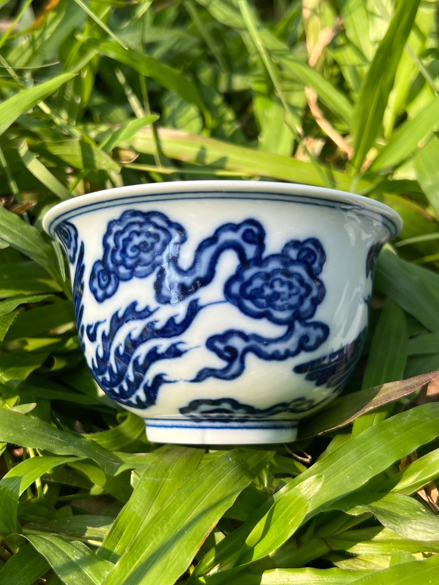 Hand Painted Chinese Phoenix Gaiwan Blue and White Porcelain Teaware Jingdezhen Master Ceramic Artwork