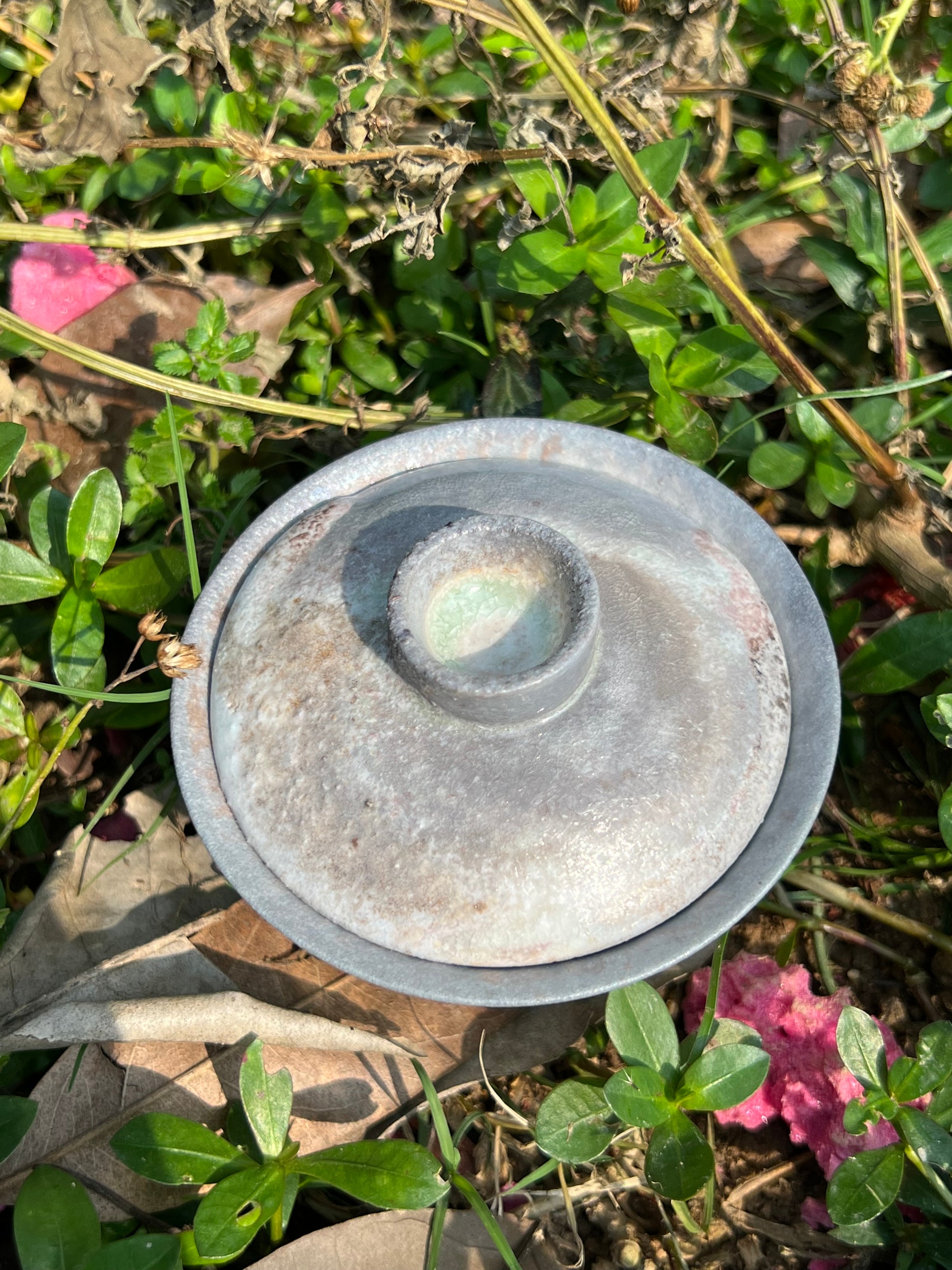 This is a woodfired pottery teapot gaiwan