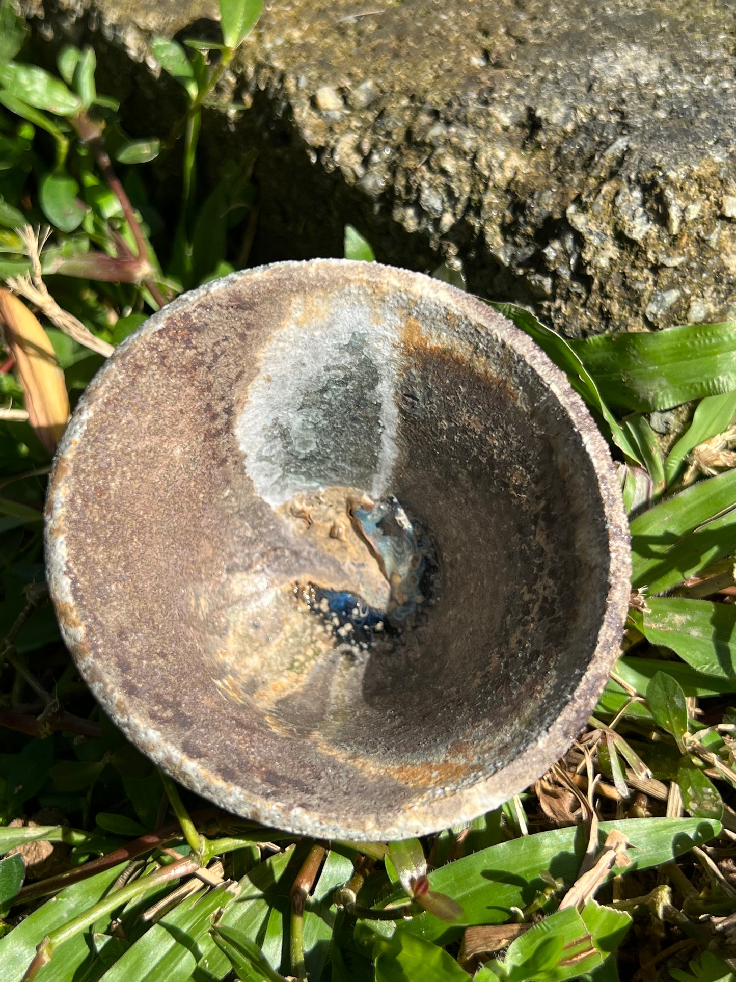 This is a woodfired pottery teacup