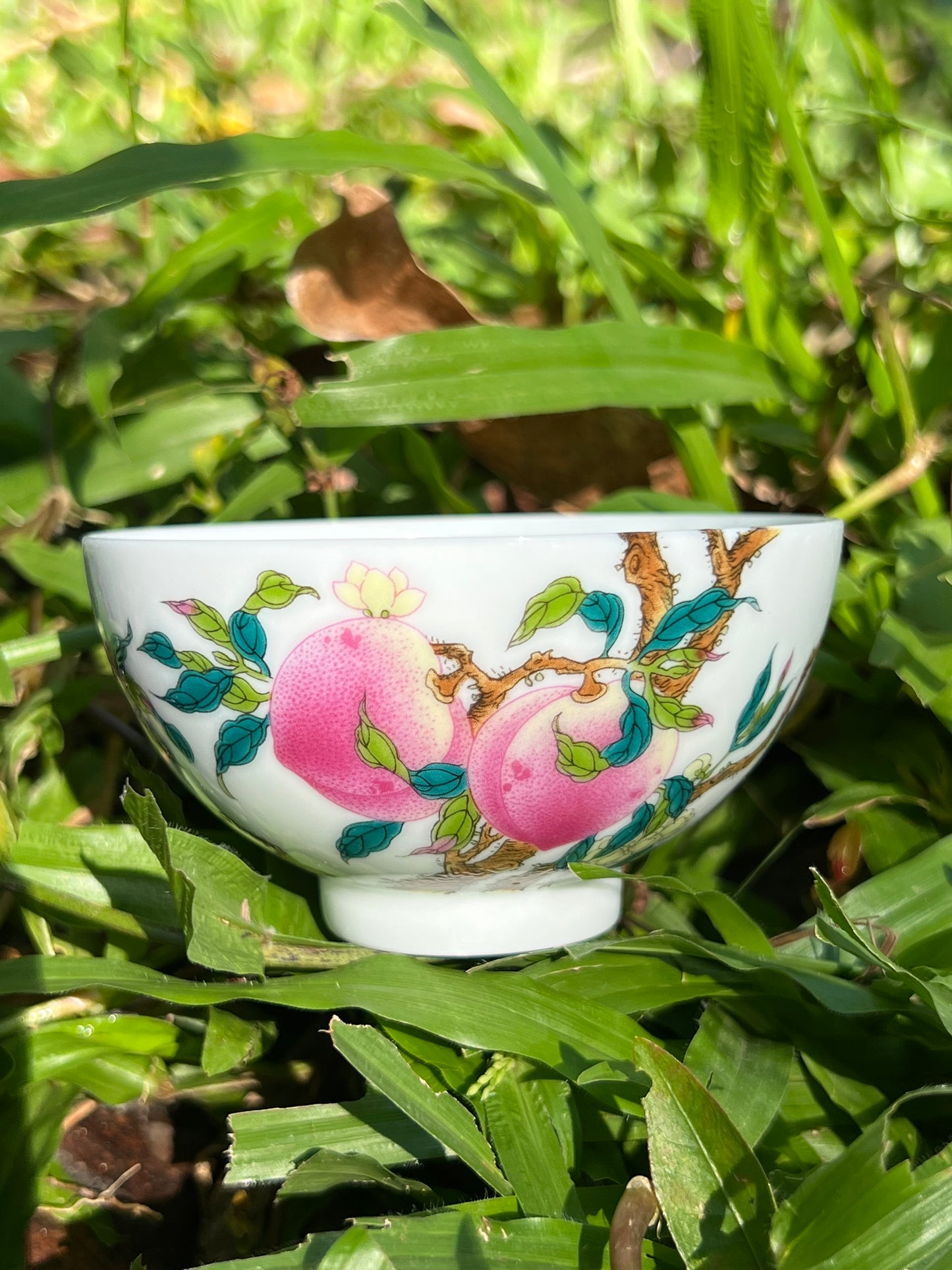 Hand Painted Chinese Peach Teacup Teacup Jingdezhen Pink Teacup Master Pottery Artwork