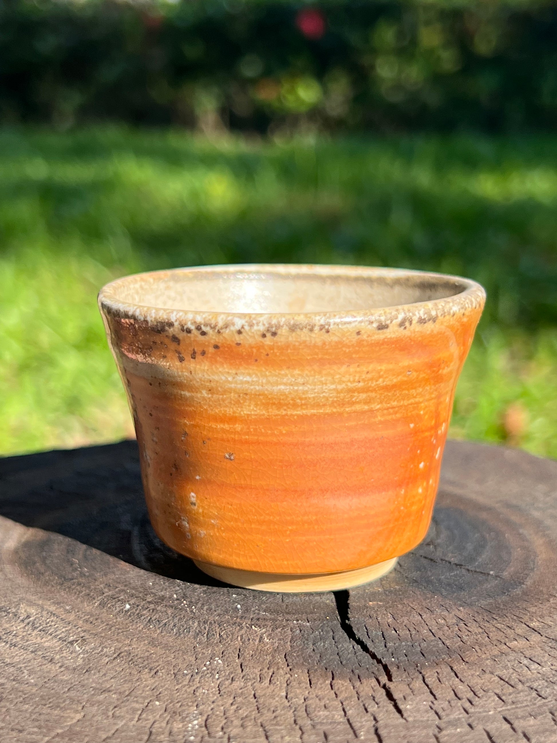 This is a woodfired pottery teacup