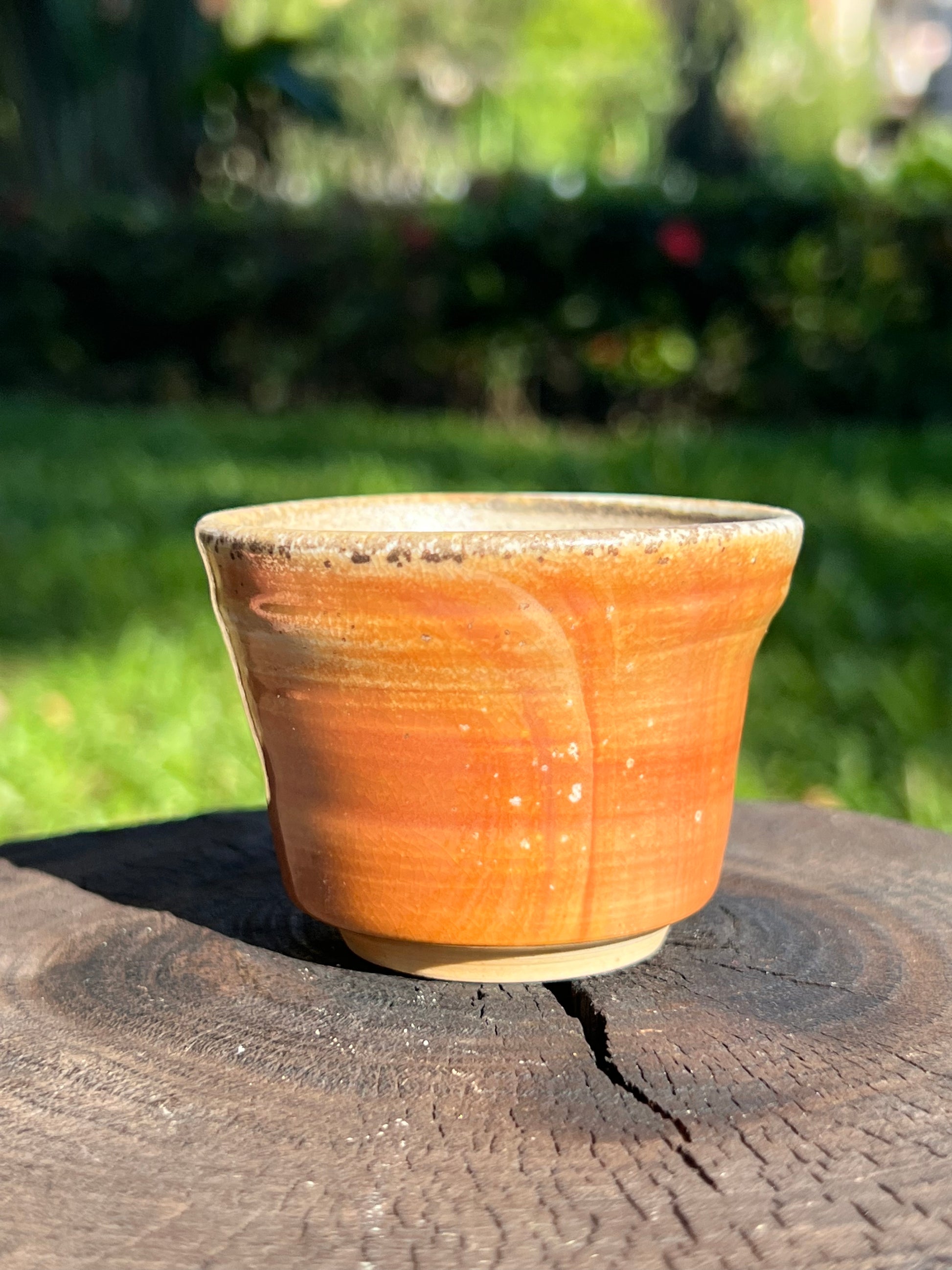 This is a woodfired pottery teacup