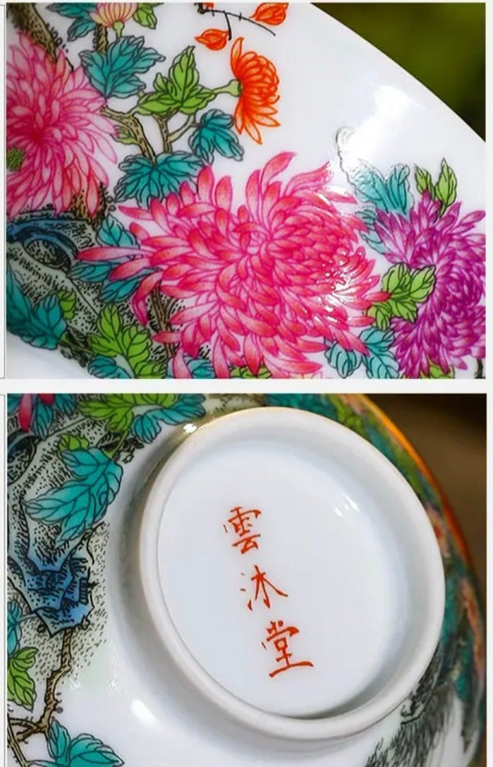 This is a Chinese Jingdezhen ceramic teacup