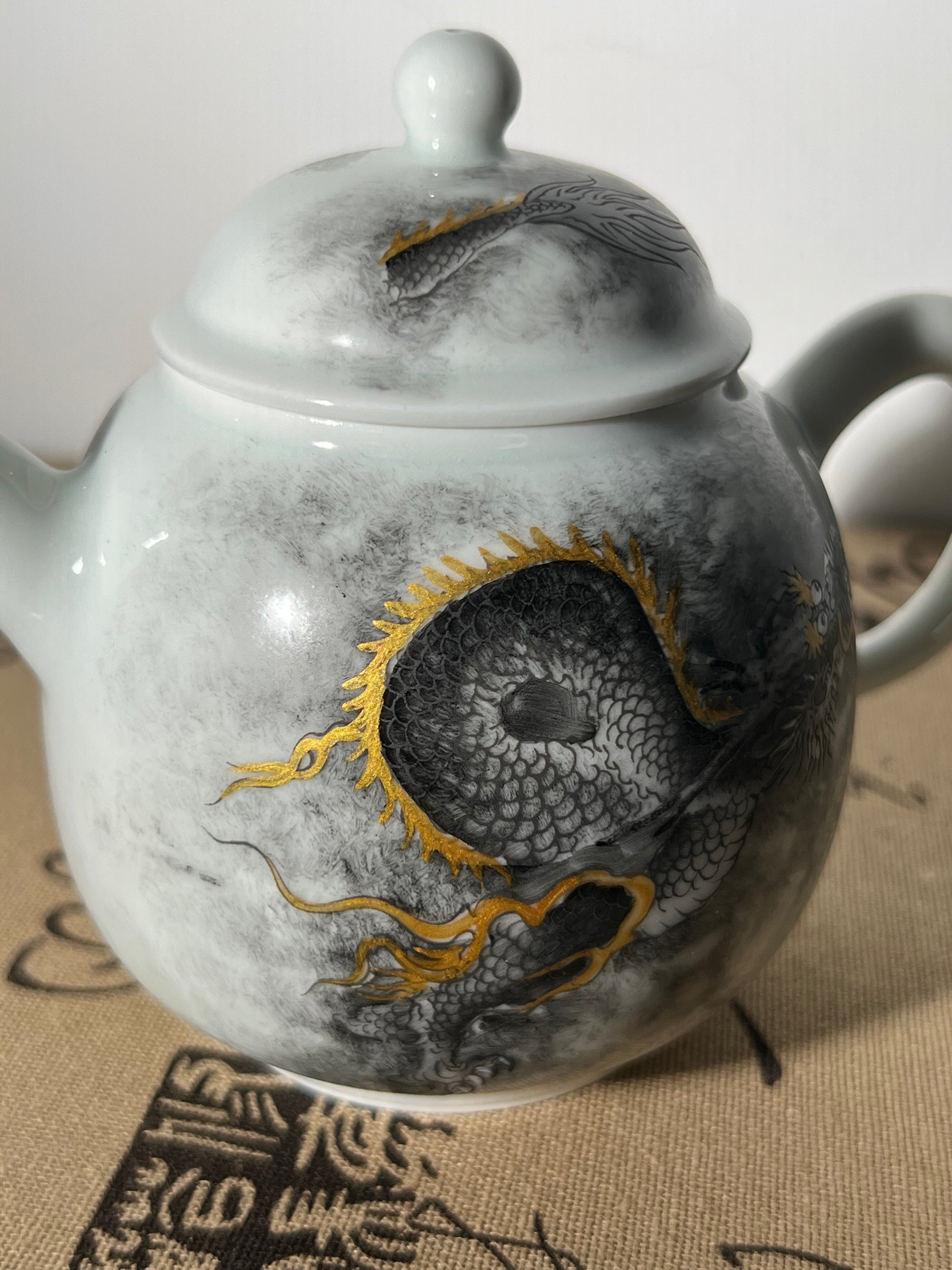 this is a Chinese Jingdezhen ceramic dragon teapot