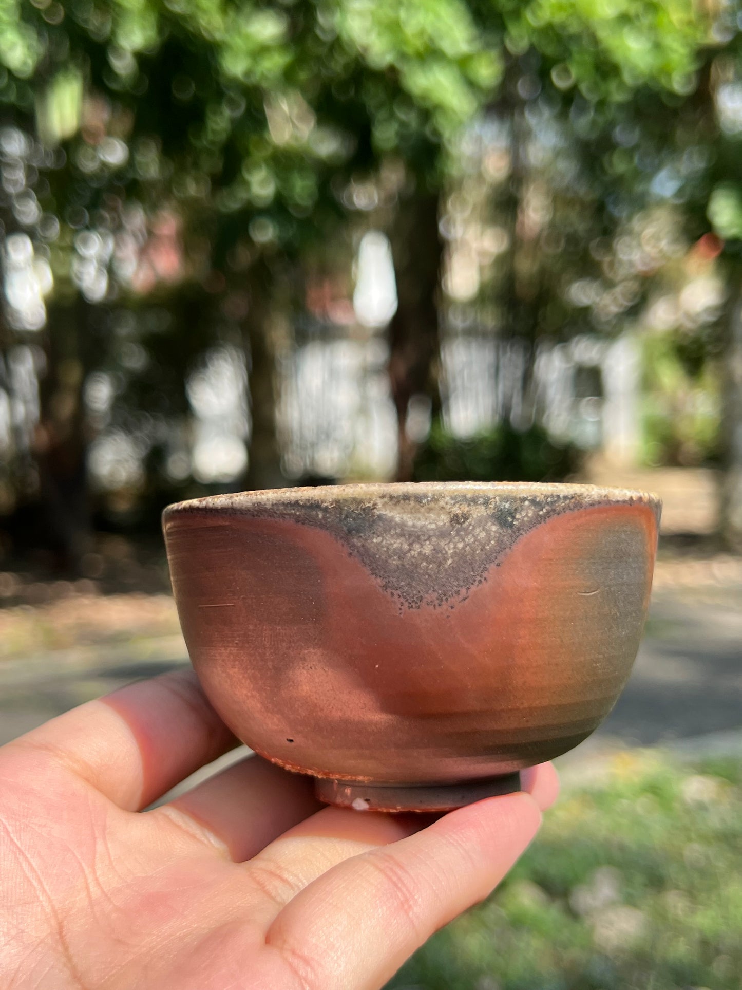 This is a woodfired tietai pottery teacup