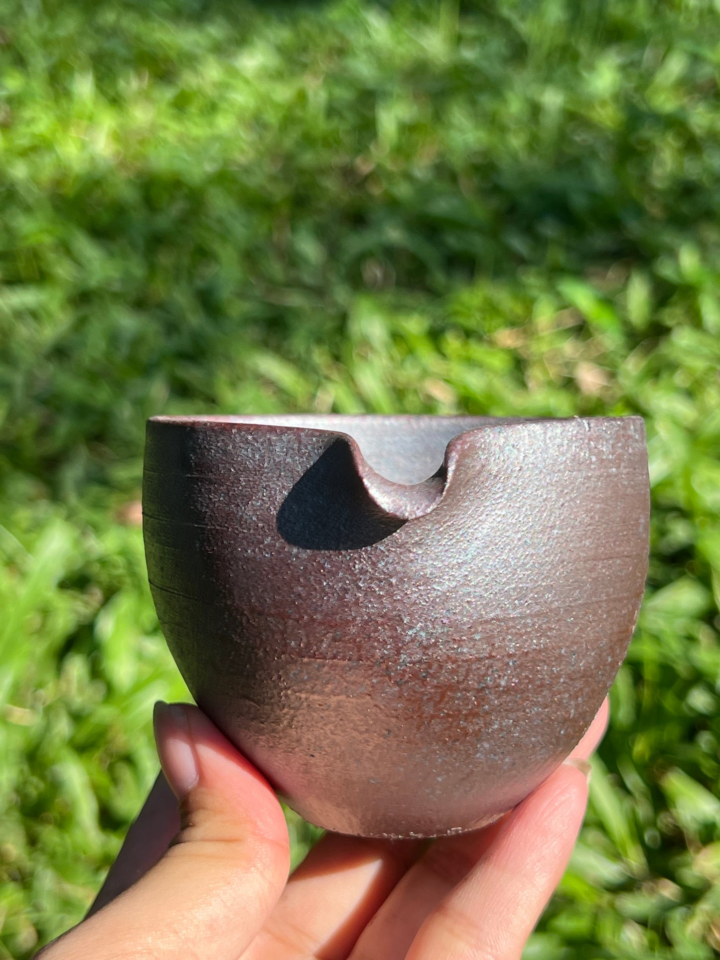 This is a woodfired tietai pottery faircup gongdaobei