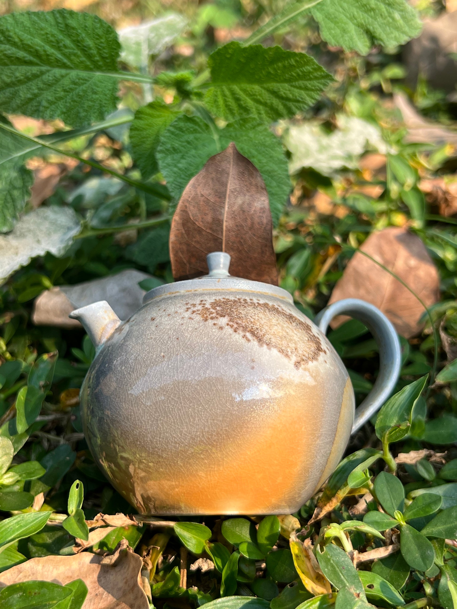 This is a woodfired pottery teapot