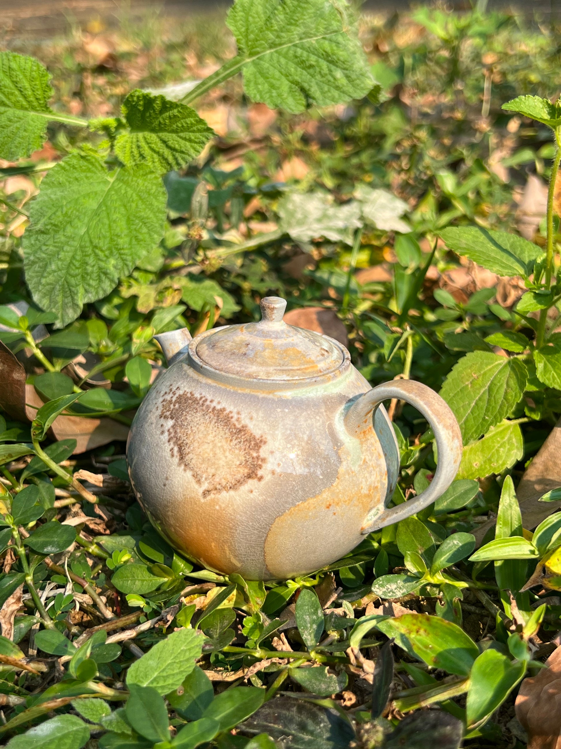 This is a woodfired pottery teapot