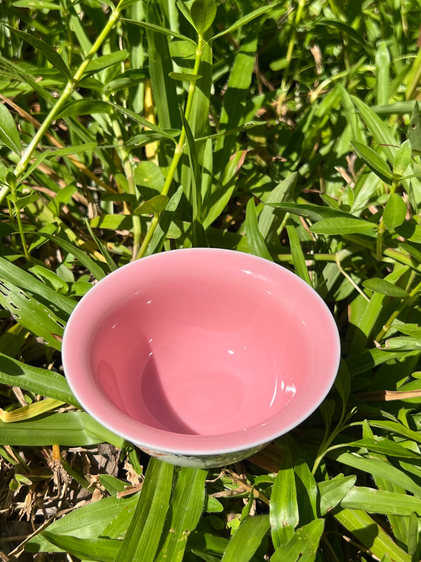 Handcrafted Chinese Handpainted Chinese Plum Flower Alum Red Jingdezhen Teacup Master Pottery Ceramic Artwork