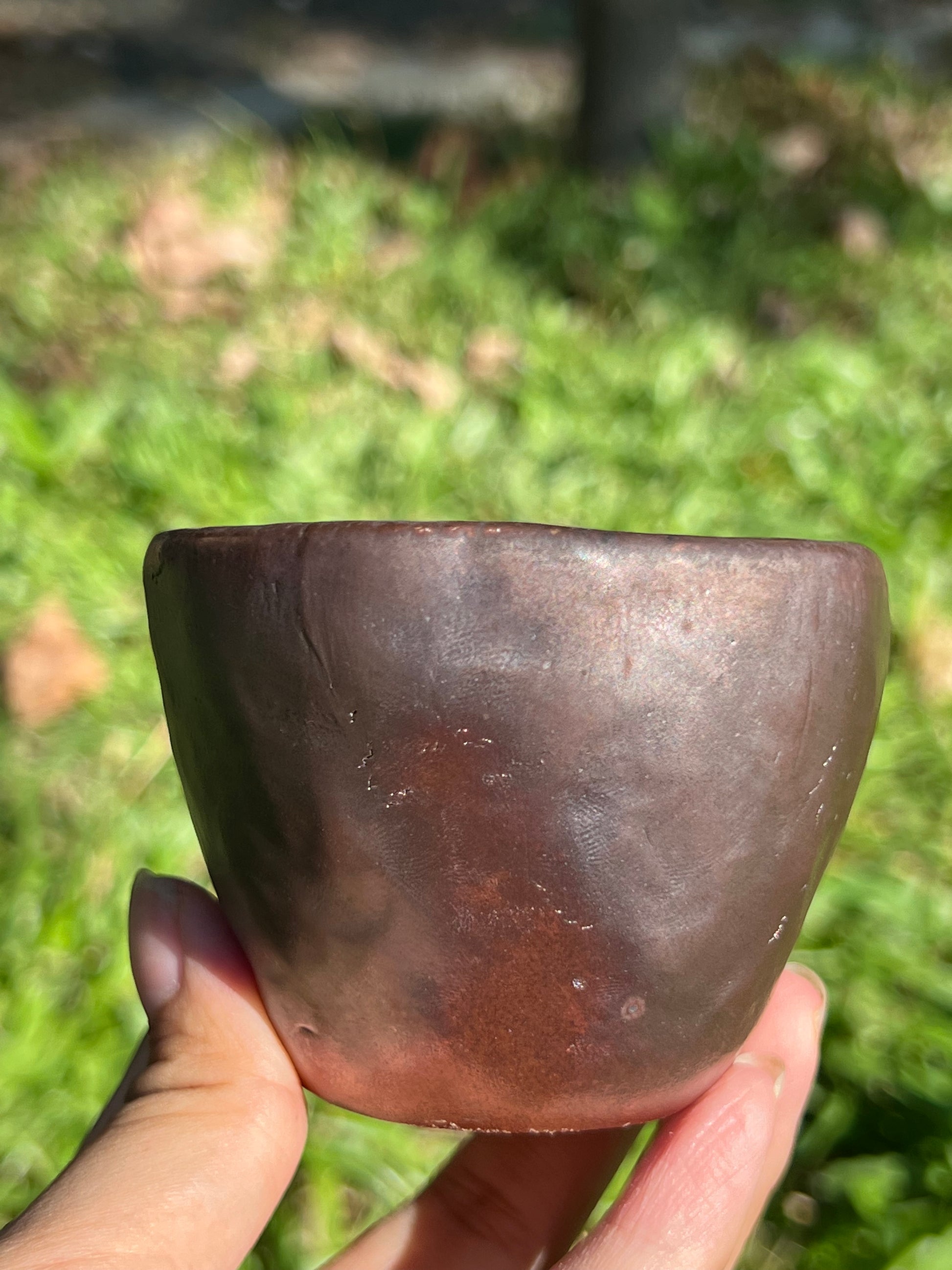 This is a woodfired tietai pottery teacup