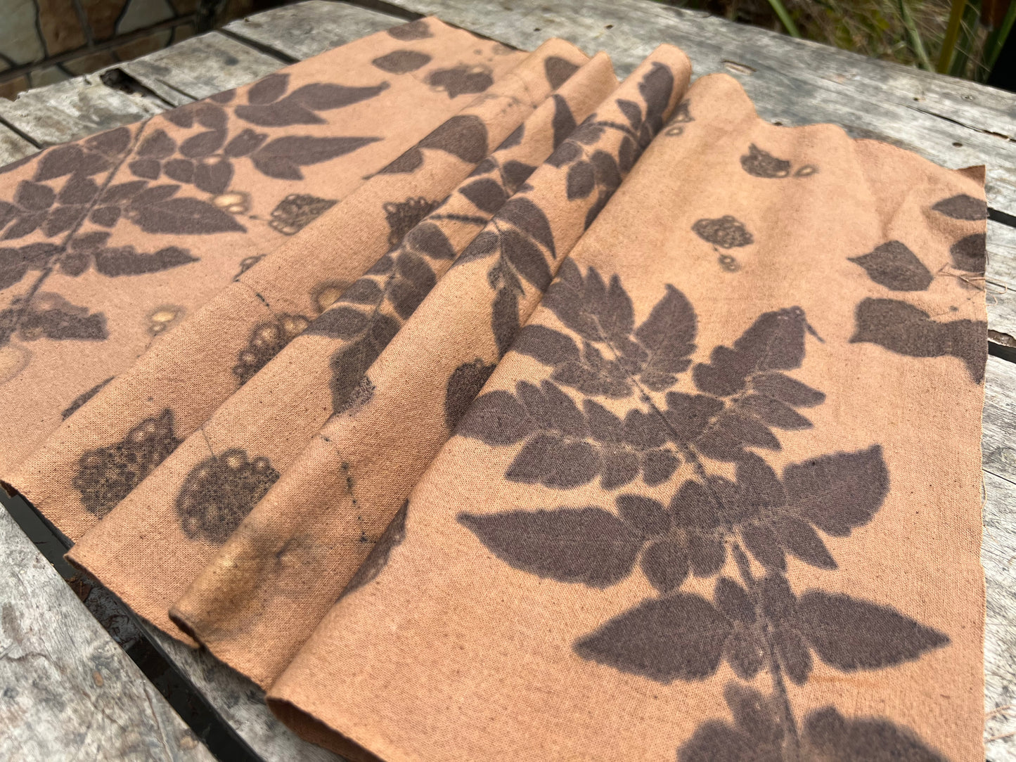 Hand Dyed Tea Table Cloth Natura Plant Dyed Cotton Tea Mat Chabu Chaxi Brown Black Color