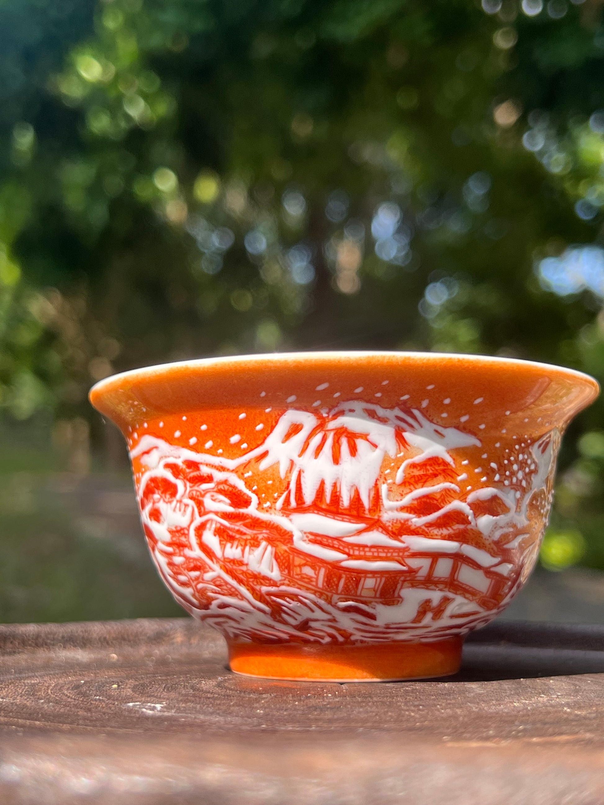 This is Chinese Jingdezhen alum red teacup. This is a ceramic teacup