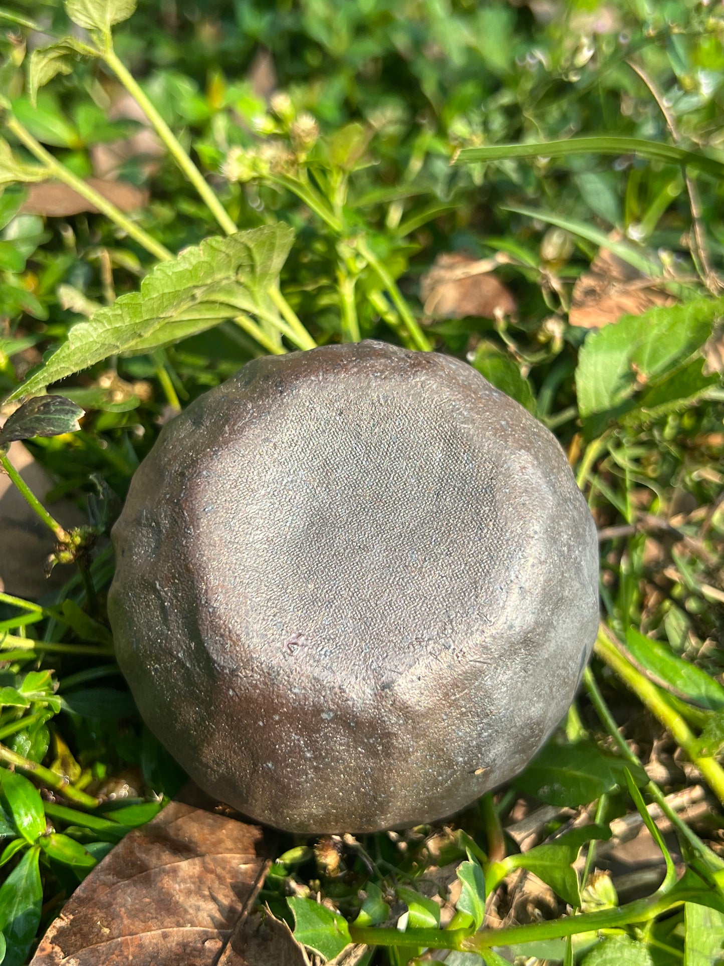 This is a woodfired tietai pottery flower teacup