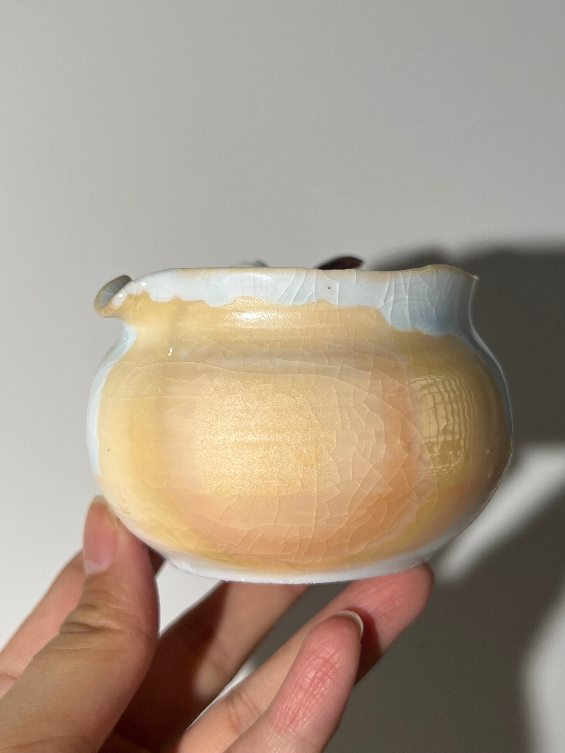 This is a woodfired pottery flower faircup gongdaobei