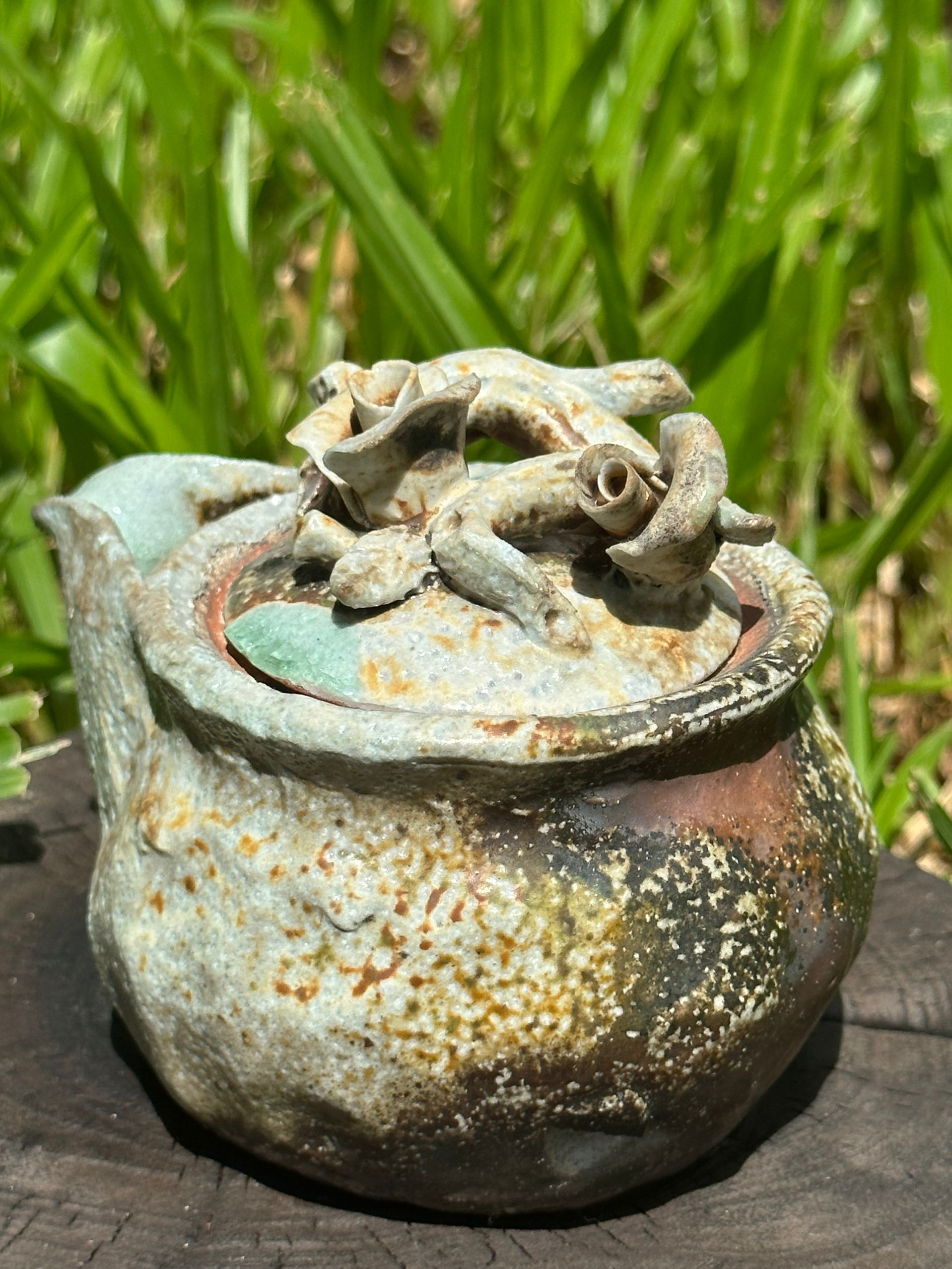 This is a woodfired pottery teapot baoping